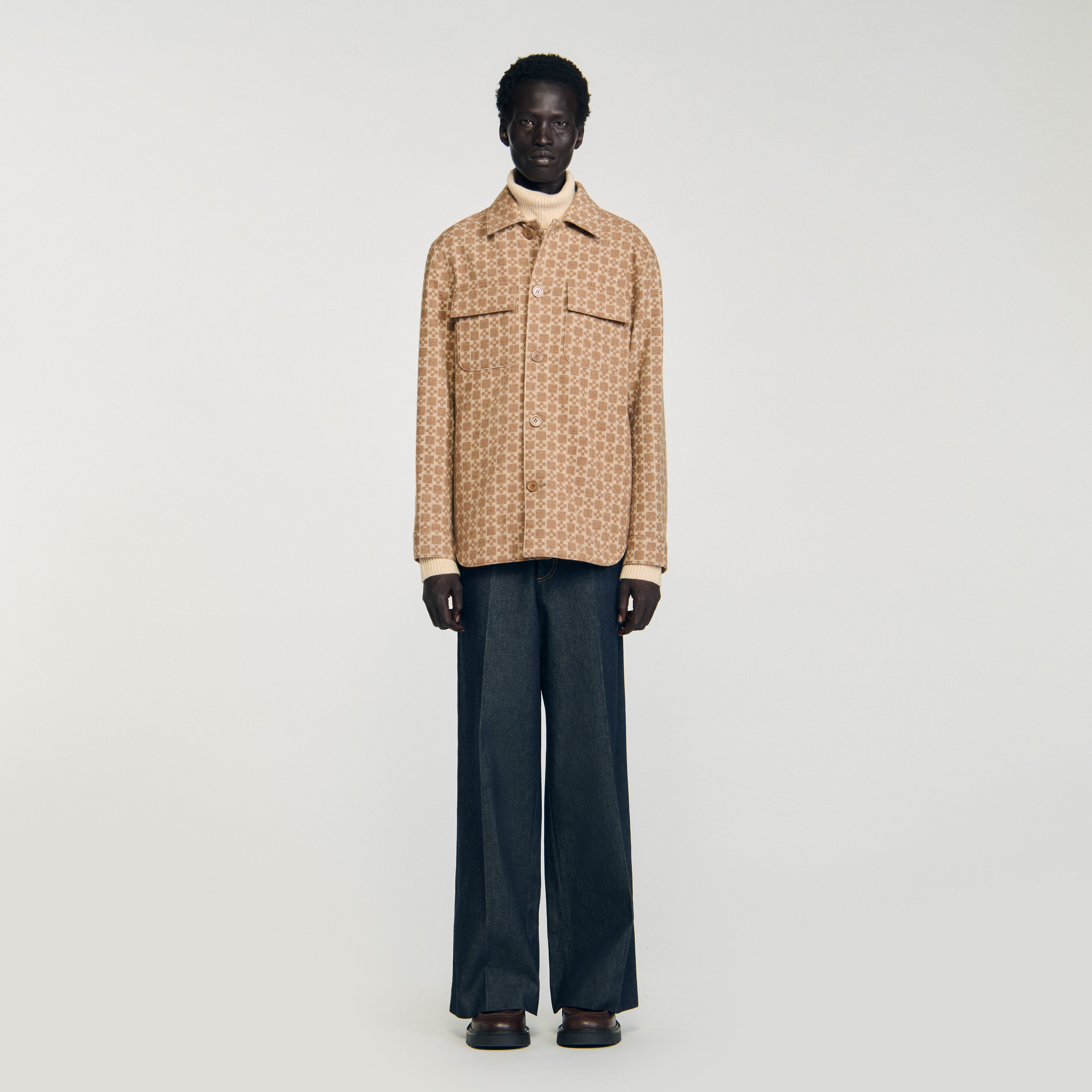 Square Cross jacquard overshirt