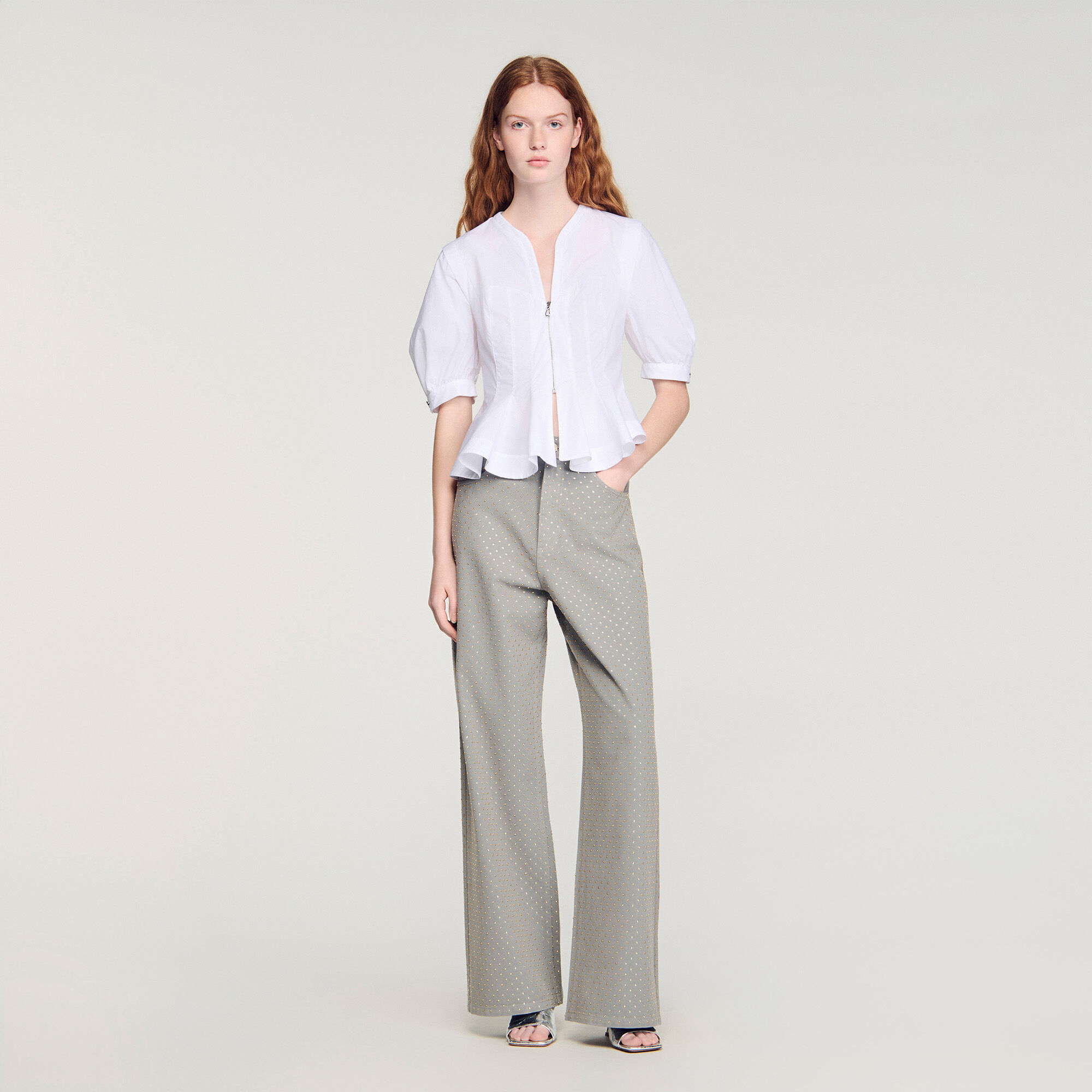 Zipped peplum shirt