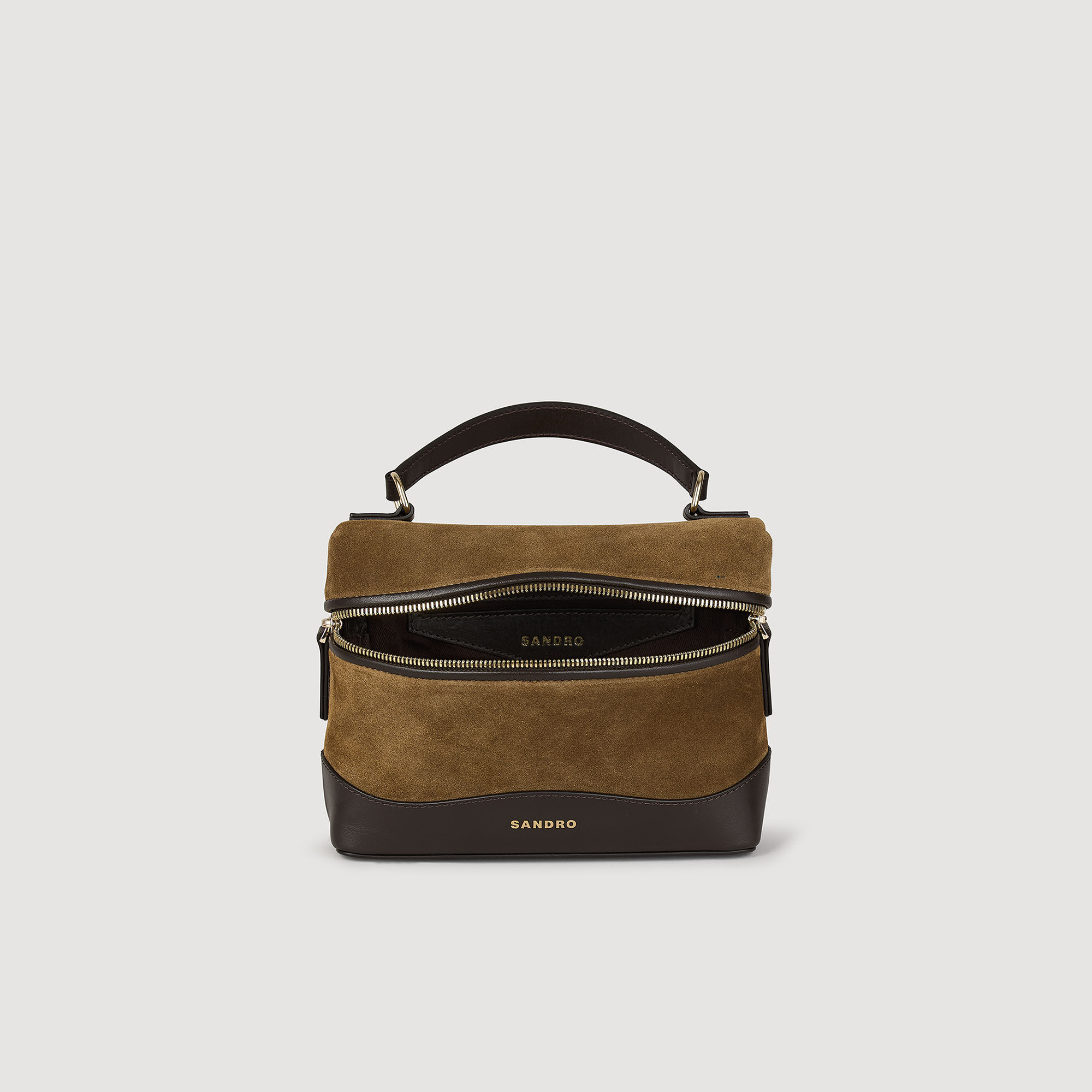 TANGOLINO leather and suede vanity bag