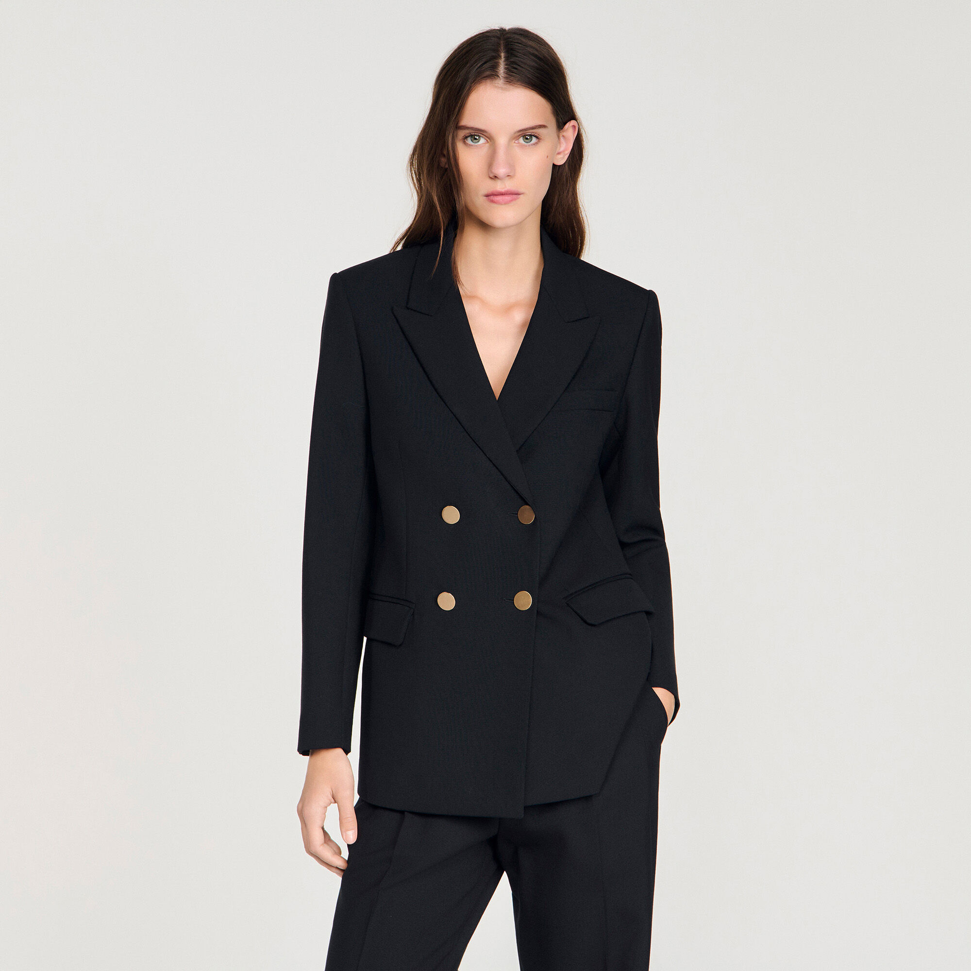 Wool slim-fit suit jacket