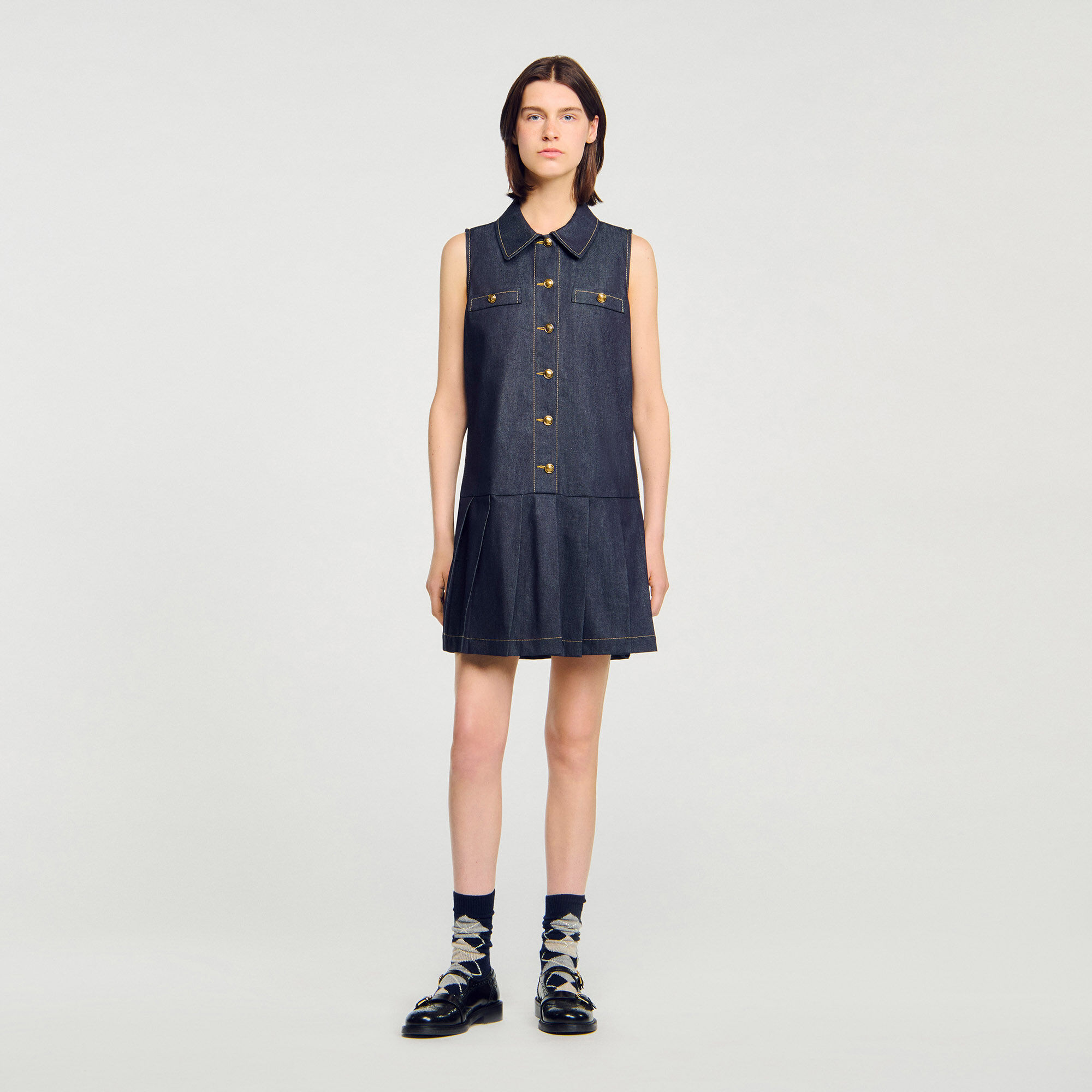 Mini denim dress