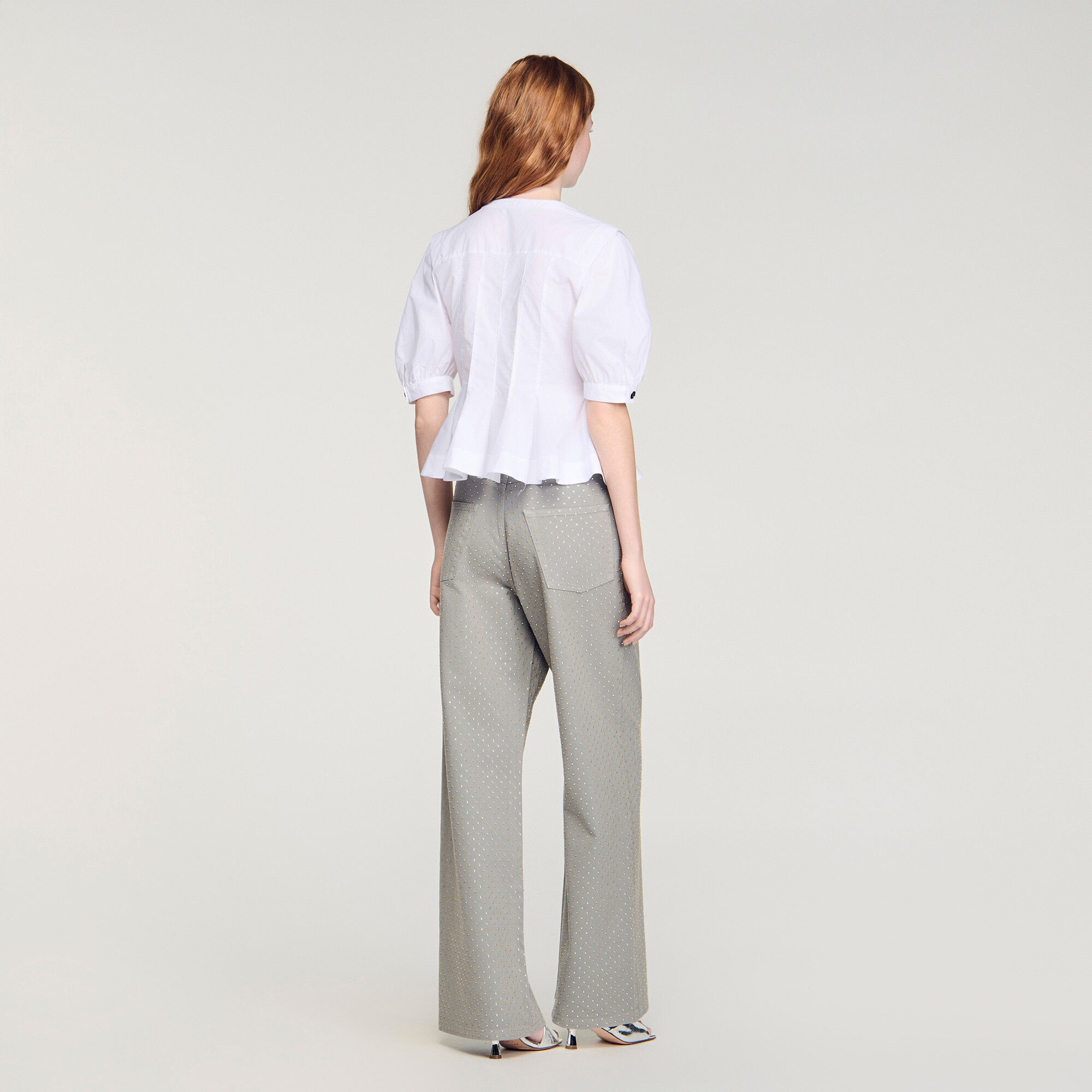 Zipped peplum shirt