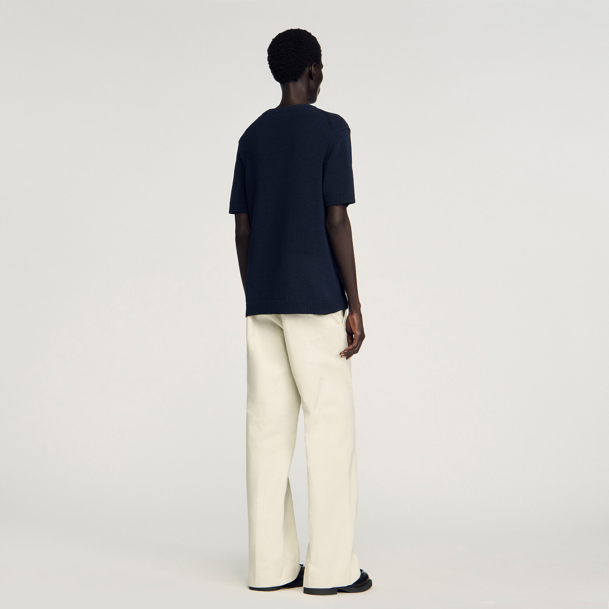 Fine knit T-shirt