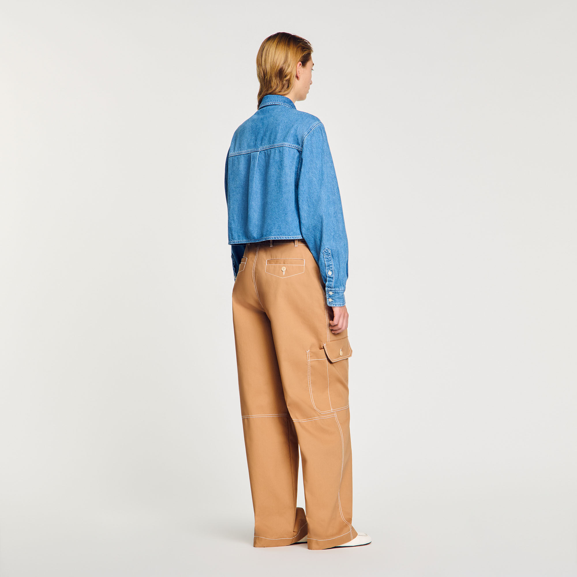 Denim cropped shirt