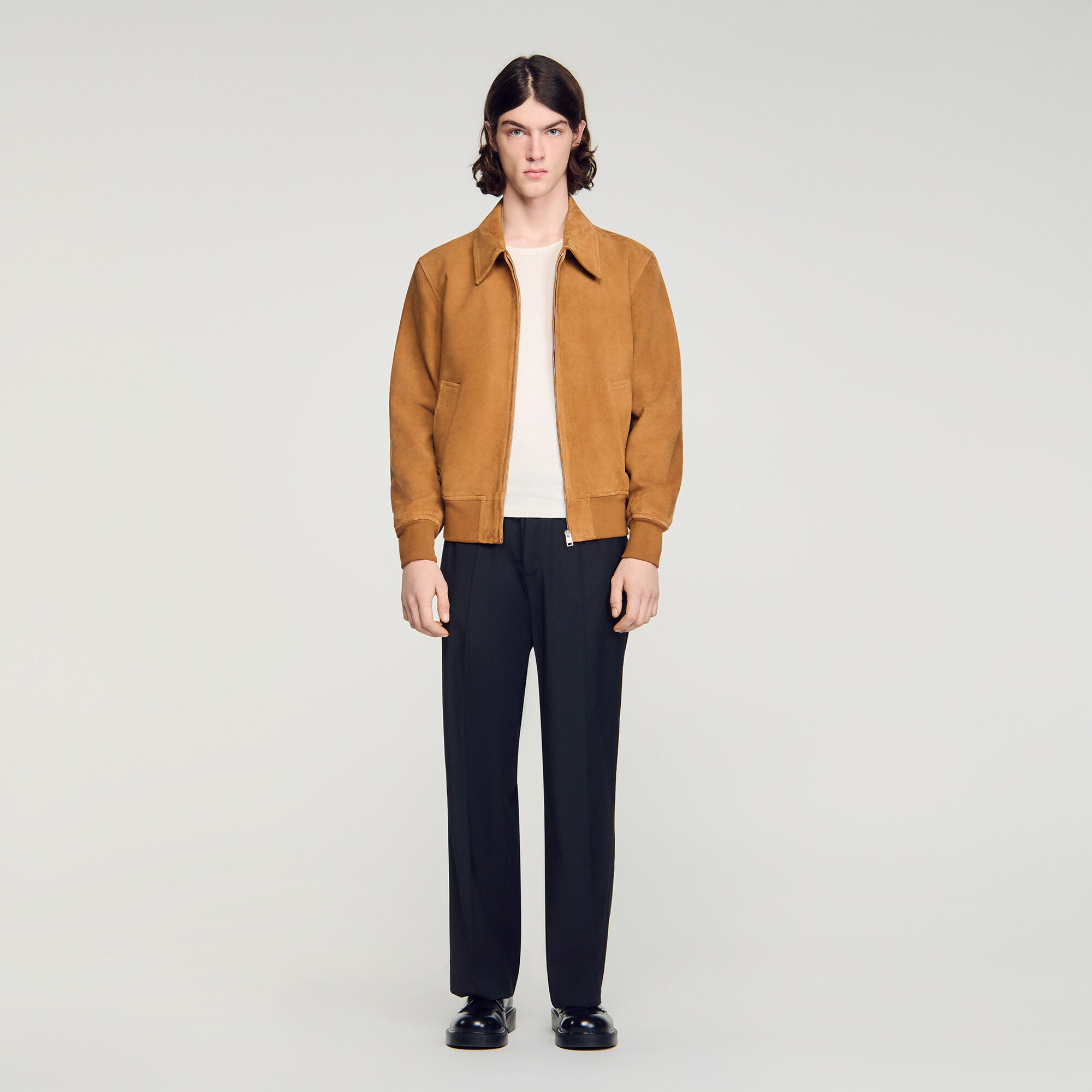 Suede leather jacket