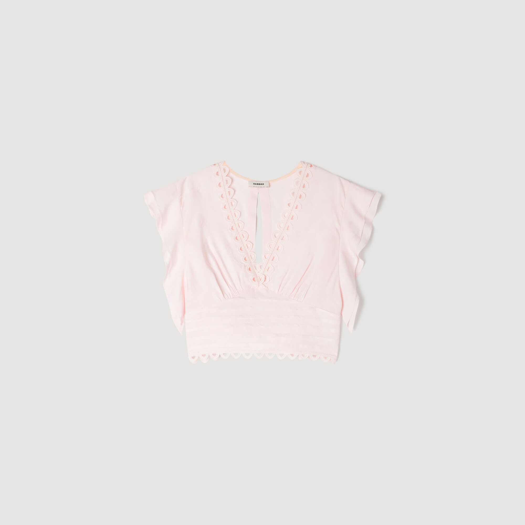 Floral jacquard crop top
