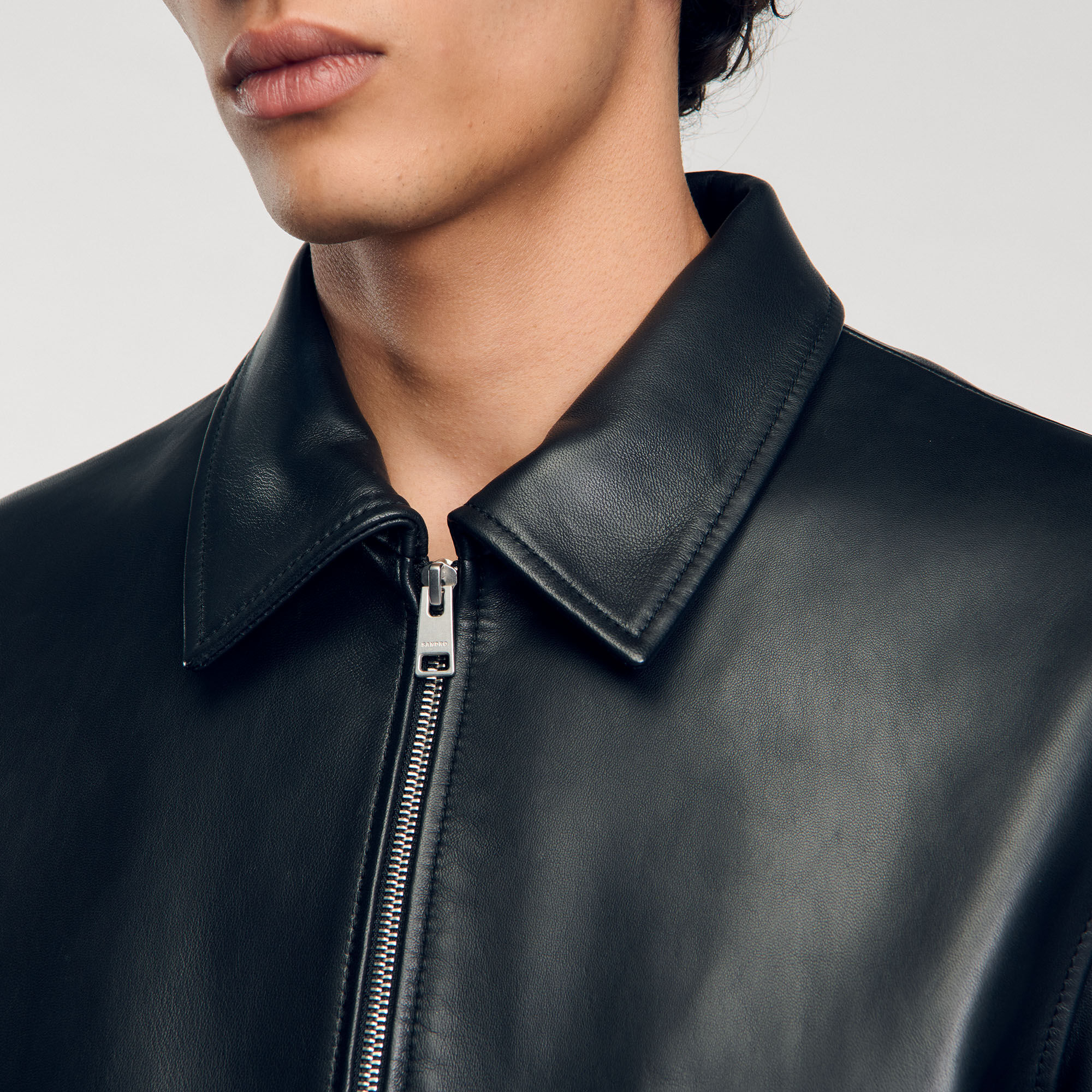 Plain leather jacket