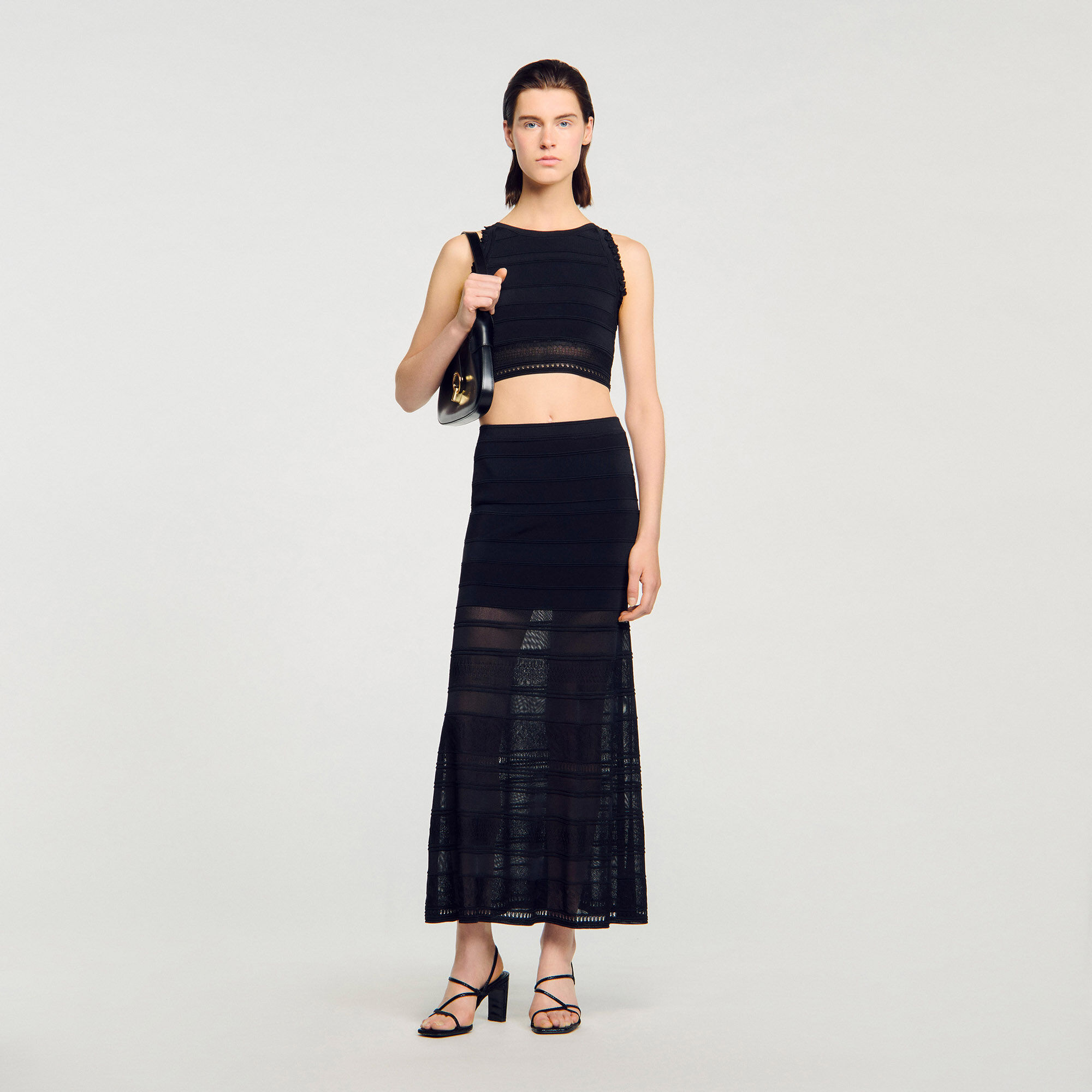 Maxi decorative knit skirt