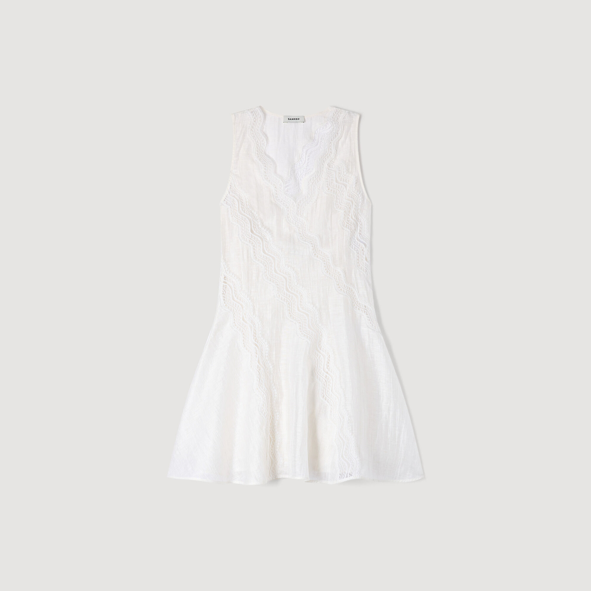 Mini trimmed linen dress