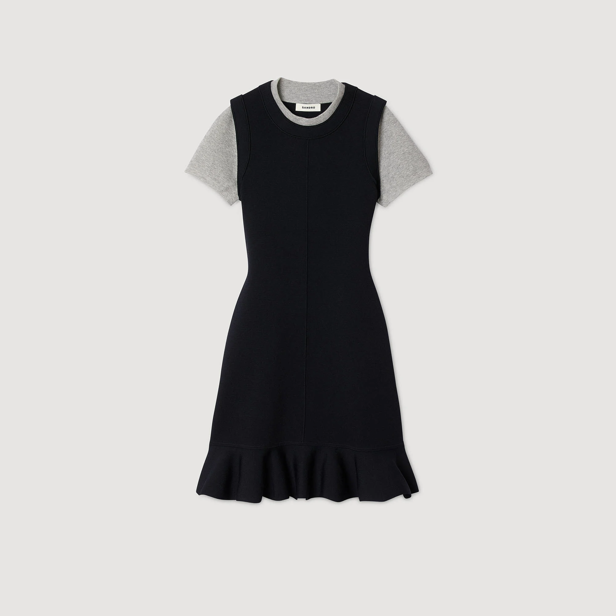 2-in-1 mini knit dress