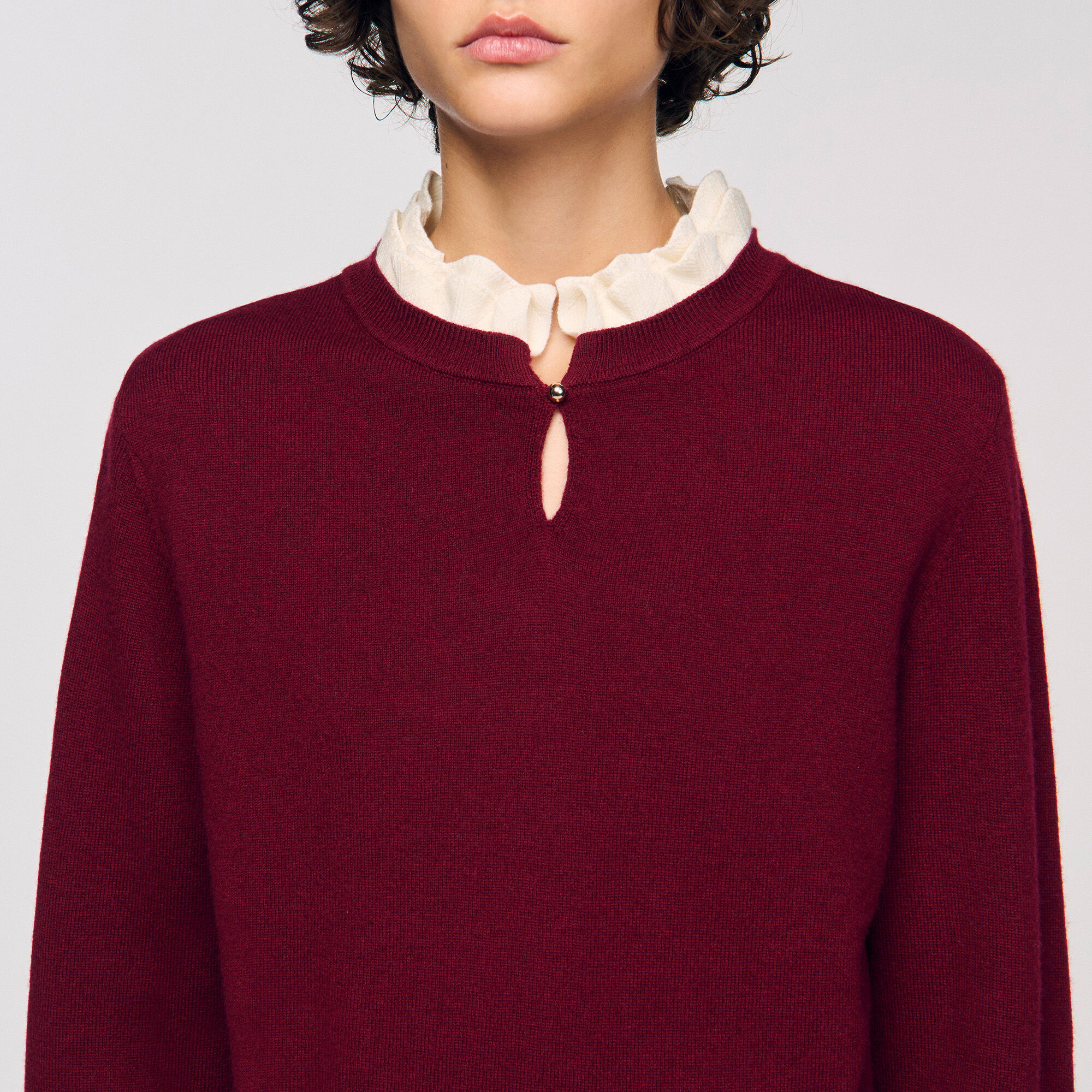 Ruffled-neck sweater