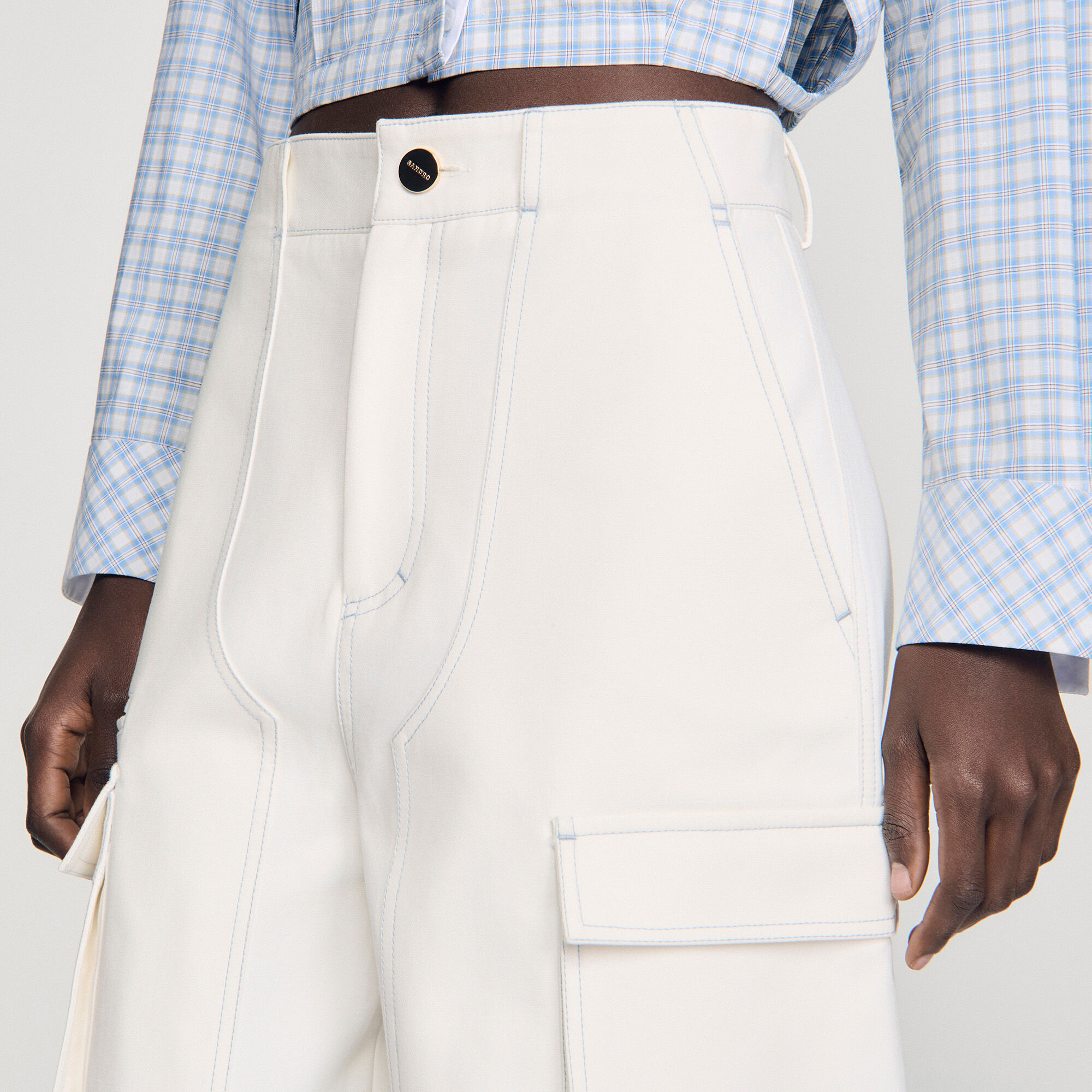 Wide-leg cotton Bermuda shorts