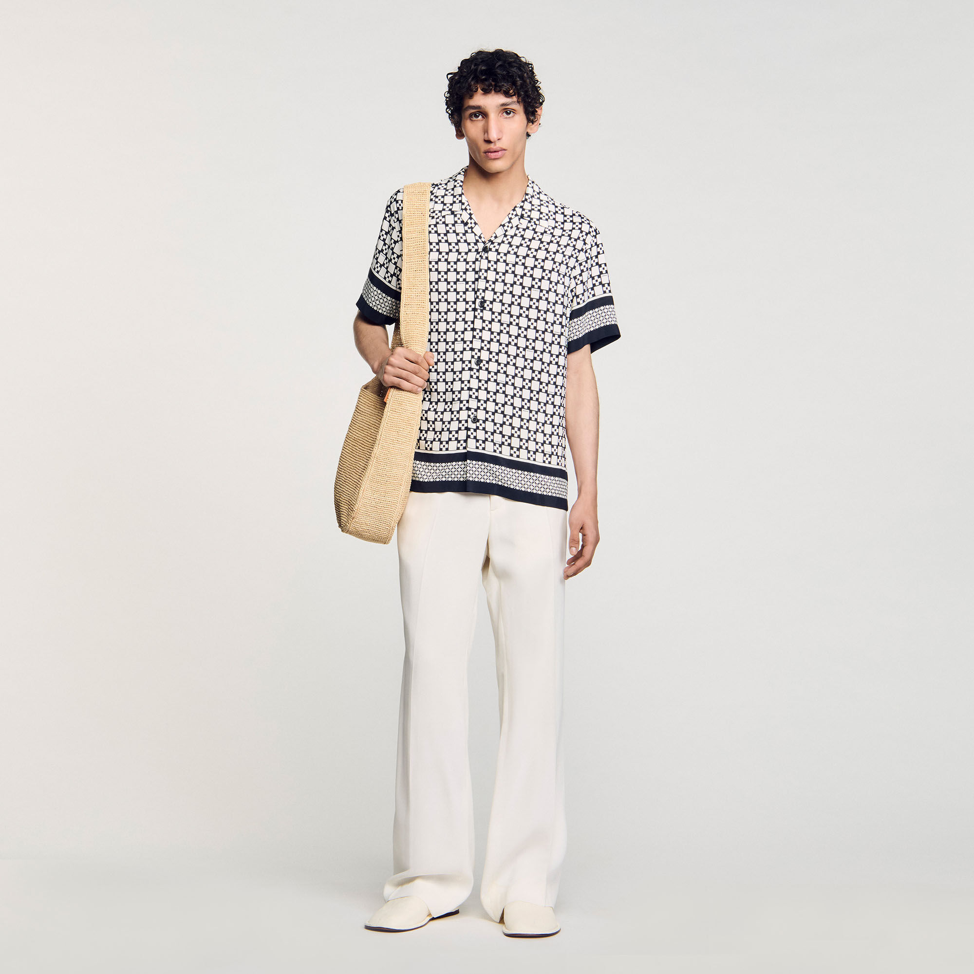 Square Cross motif flowing shirt