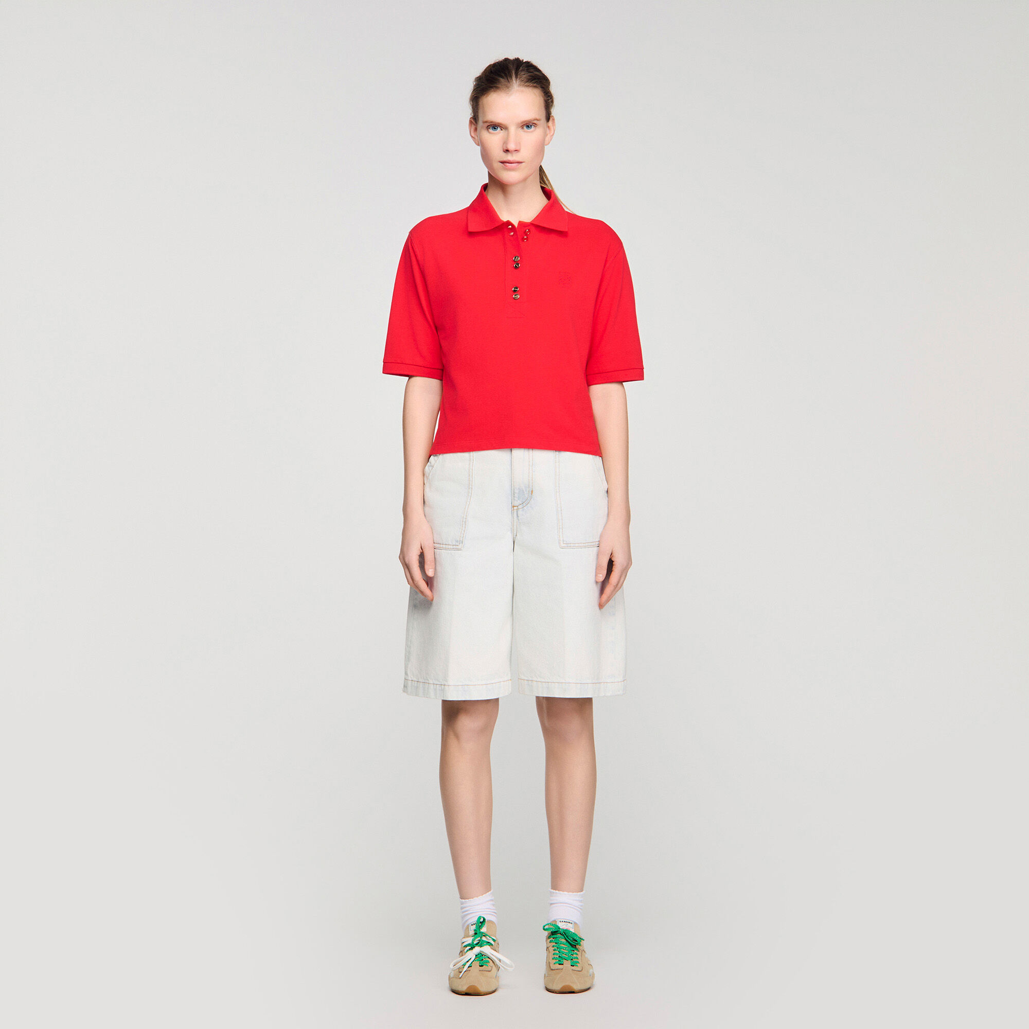 Fancy button polo shirt