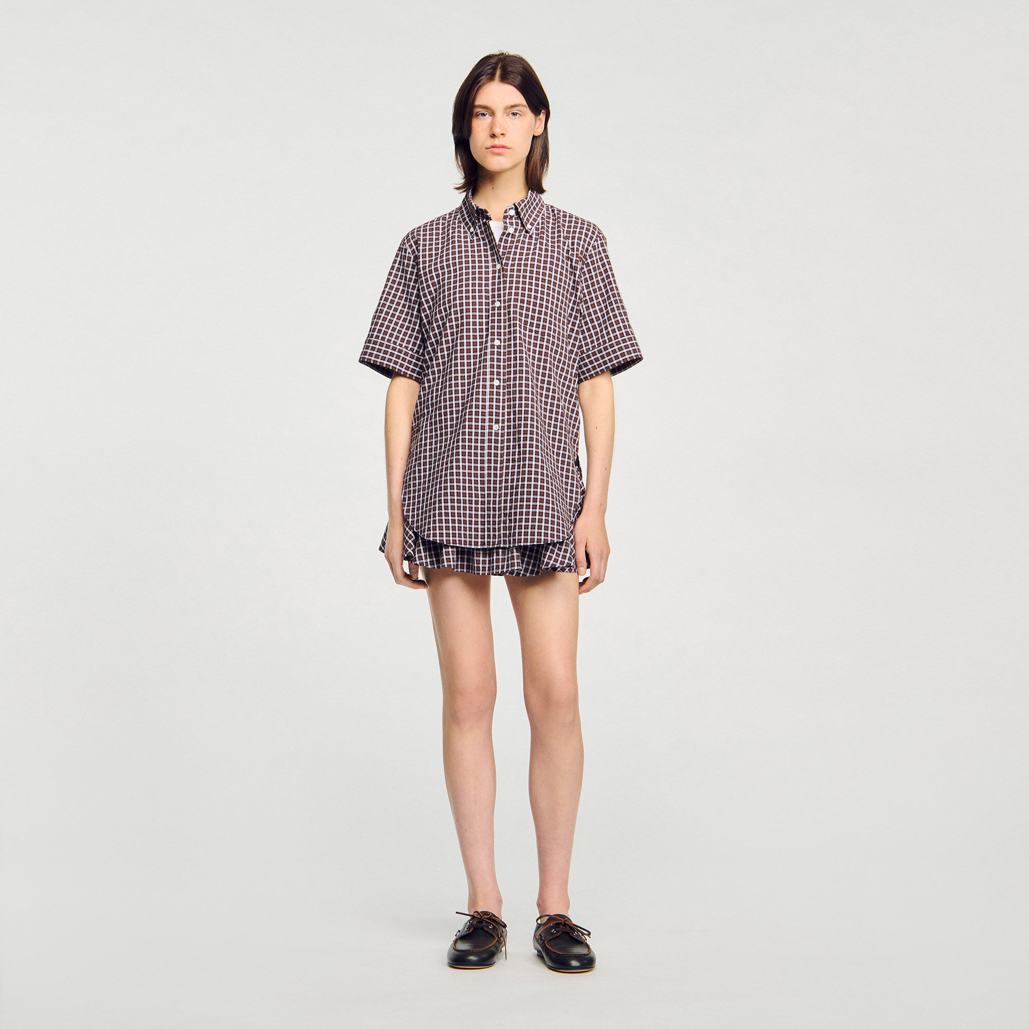 Oversized checkered shirt