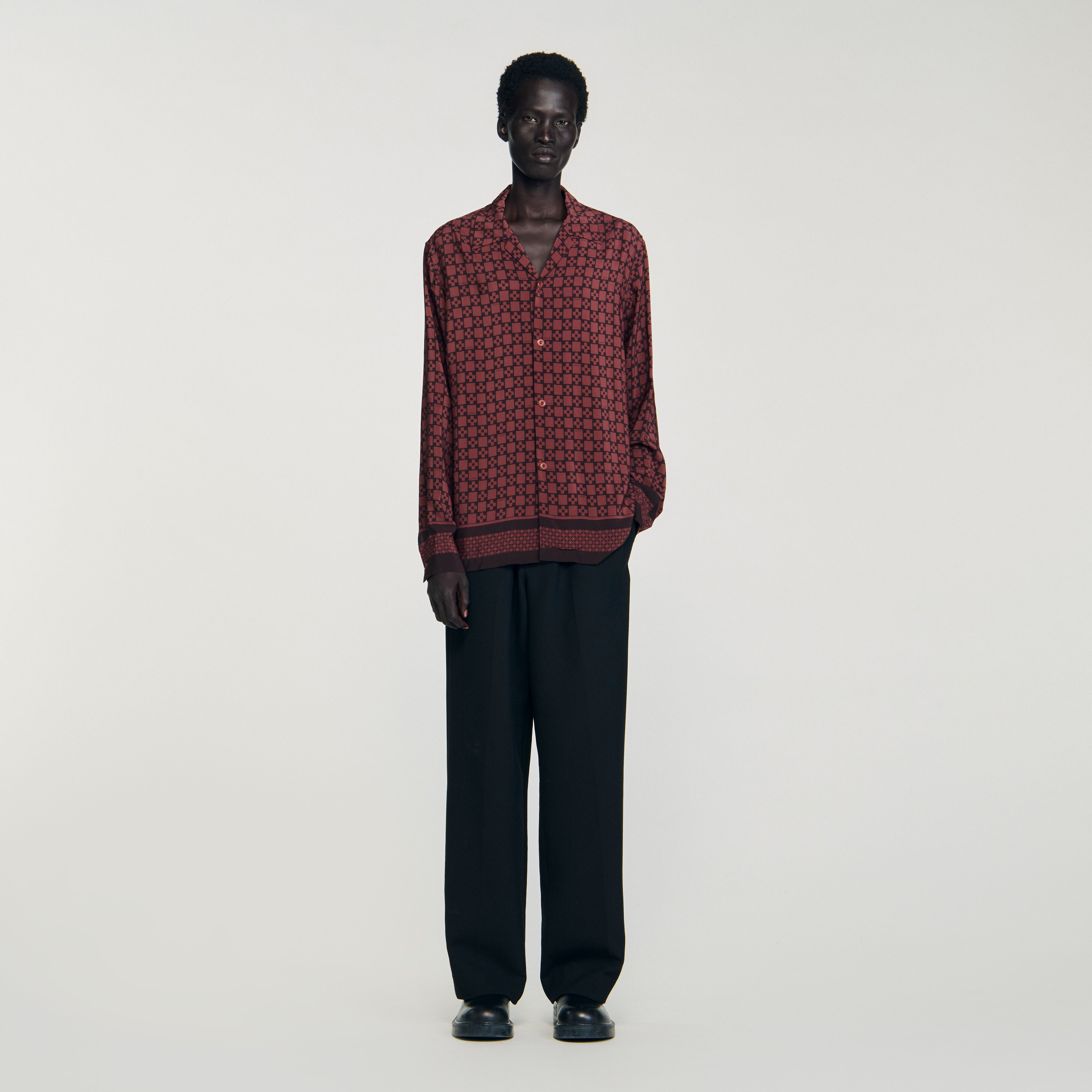 Square cross long sleeve shirt