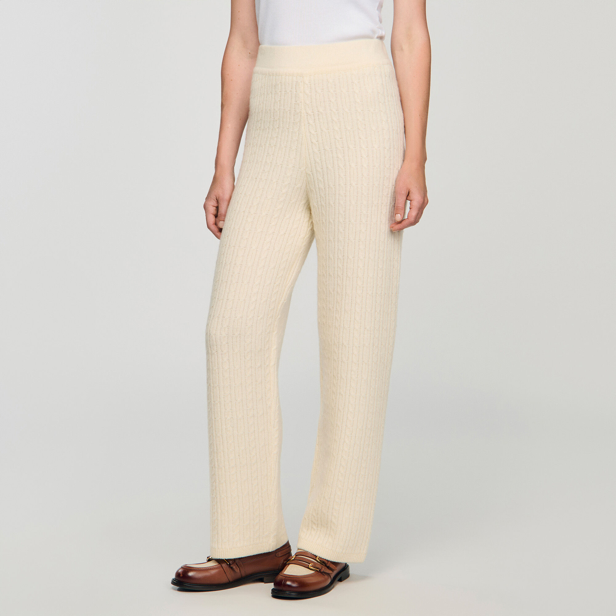 Cable knit pants