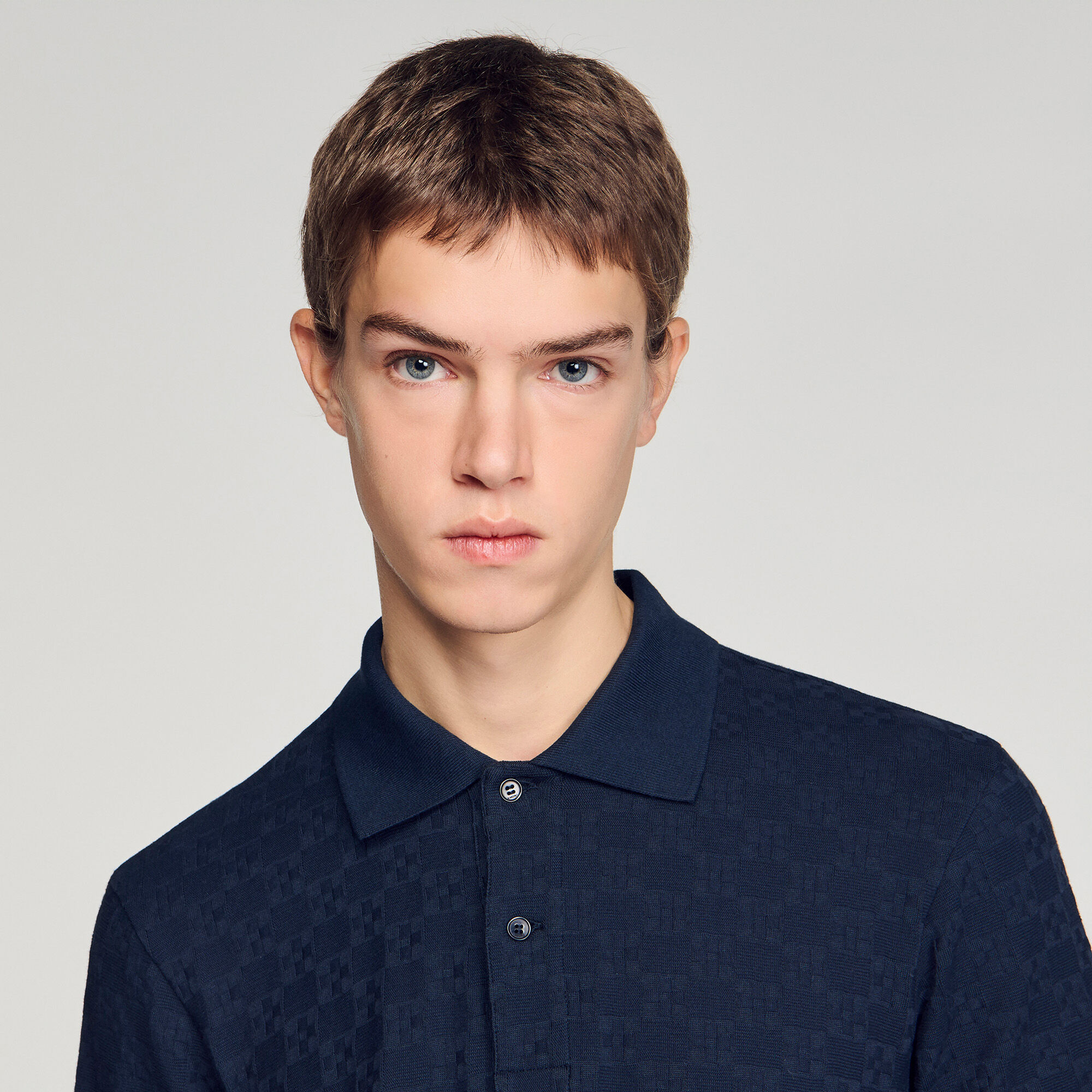 Square Cross jacquard polo