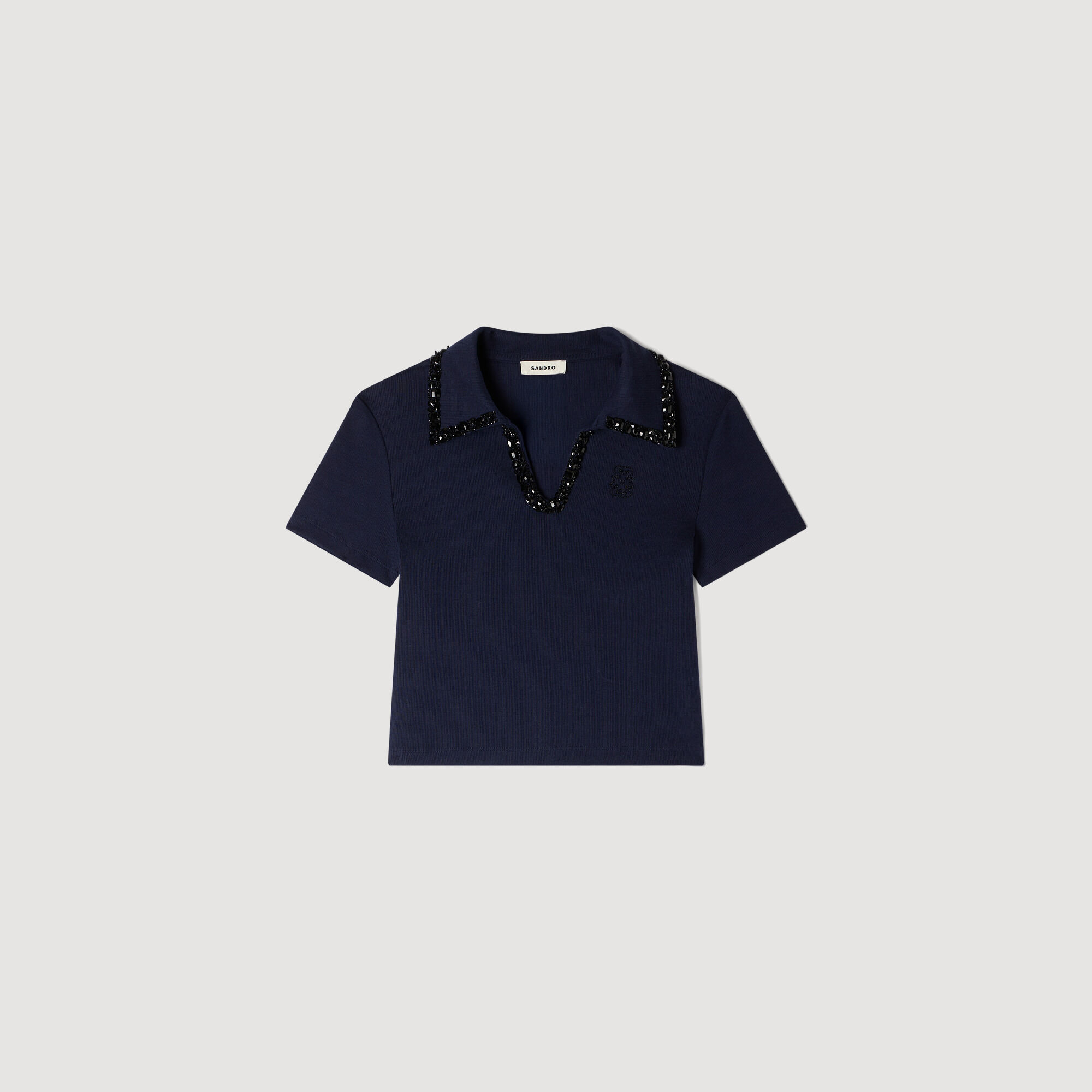 Pearl polo collar
