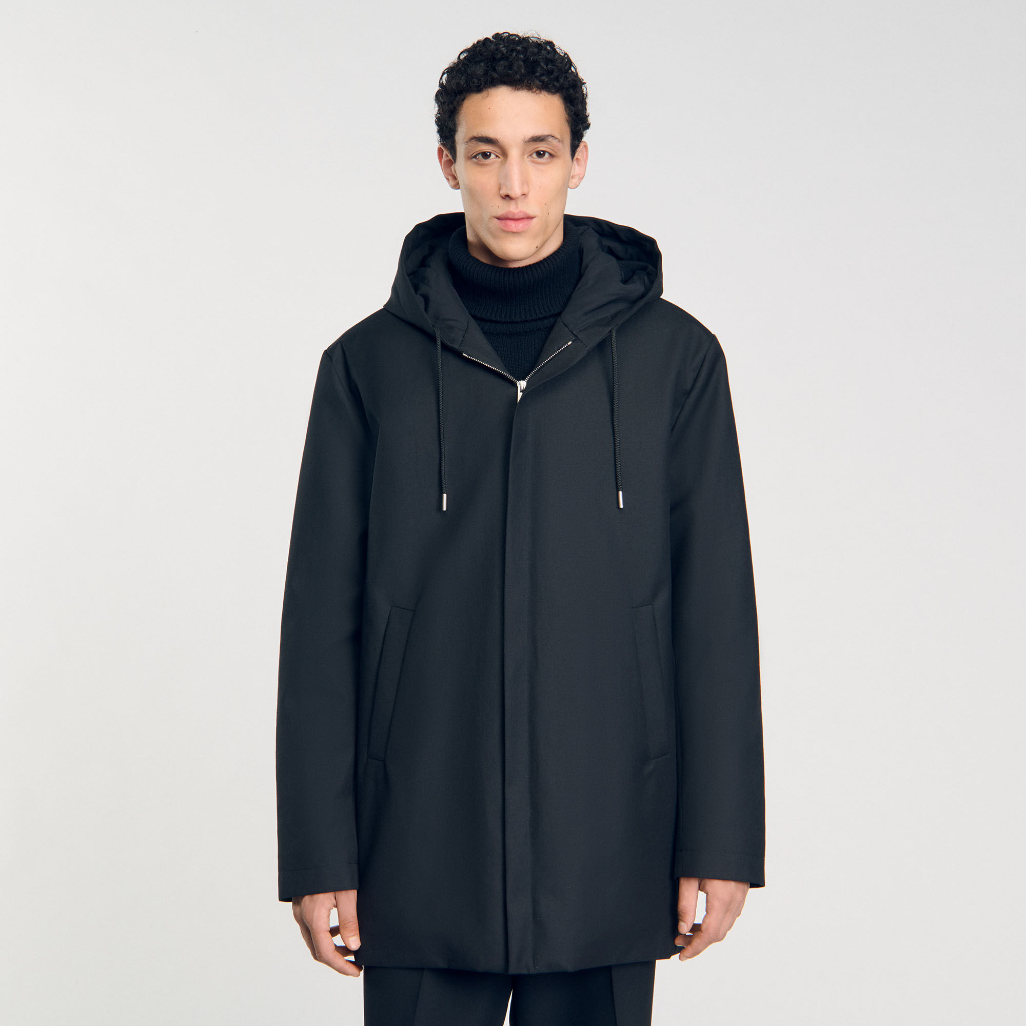 Hooded parka with zip