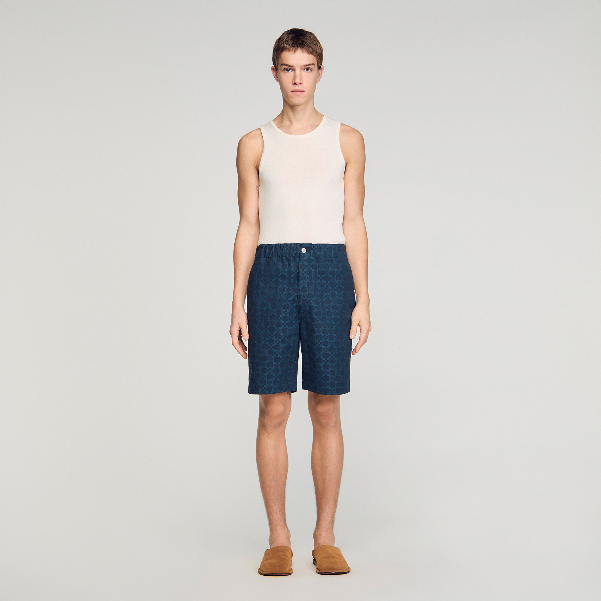Square Cross denim shorts