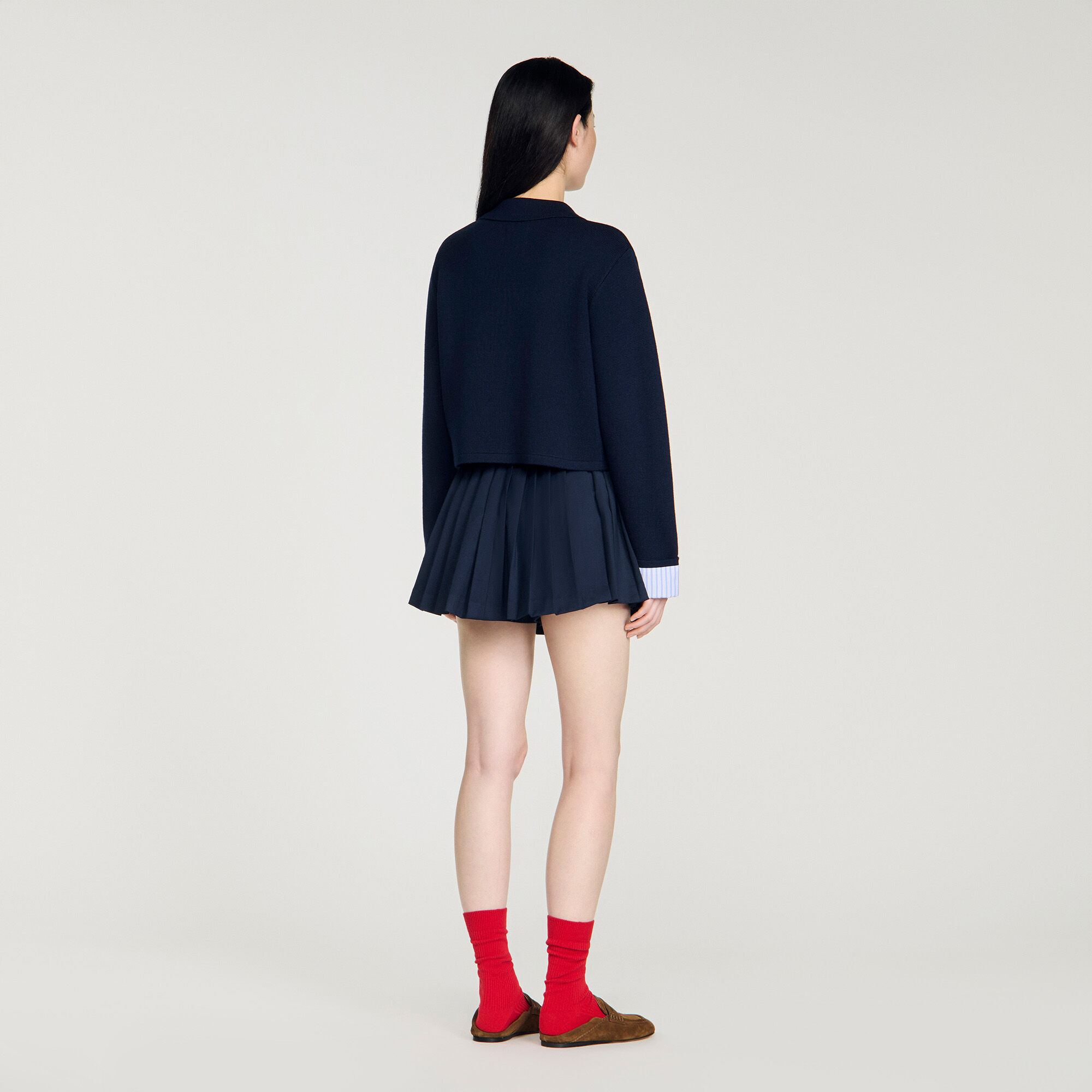 Wool polo cardigan