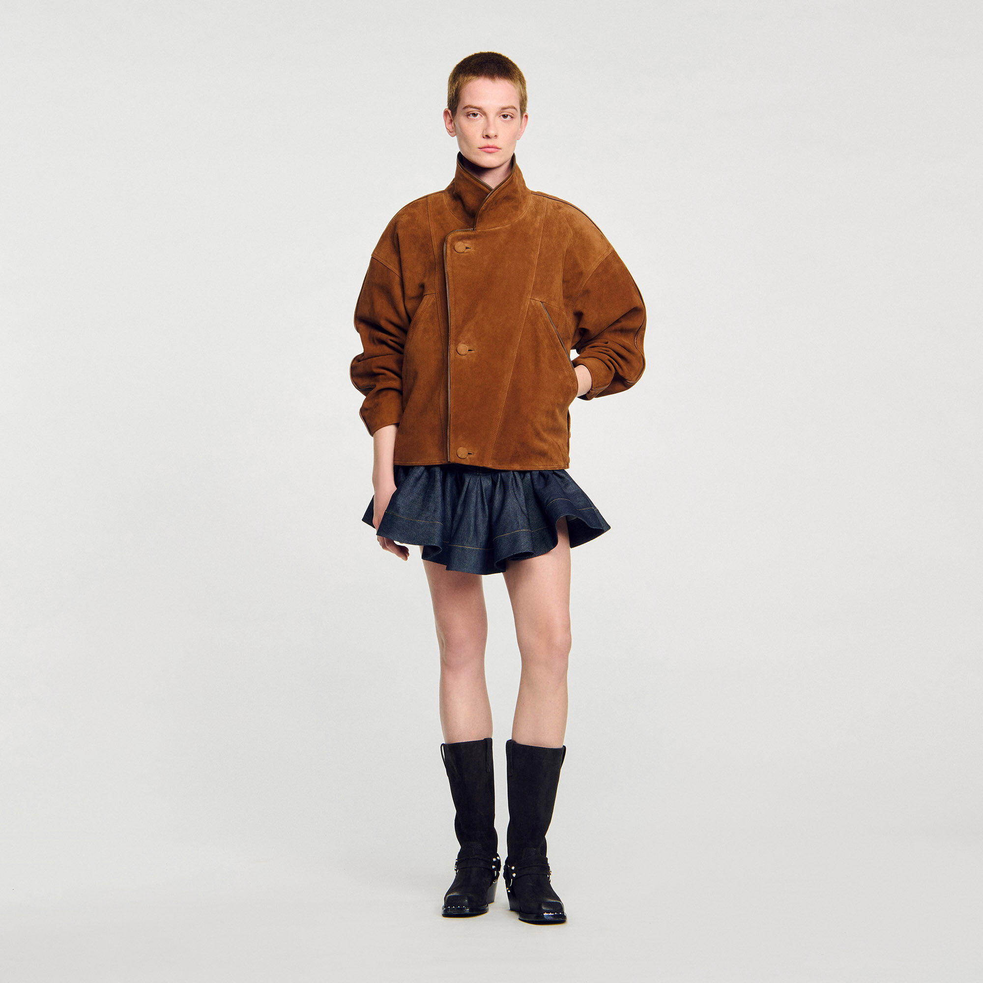 Oversized suede jacket