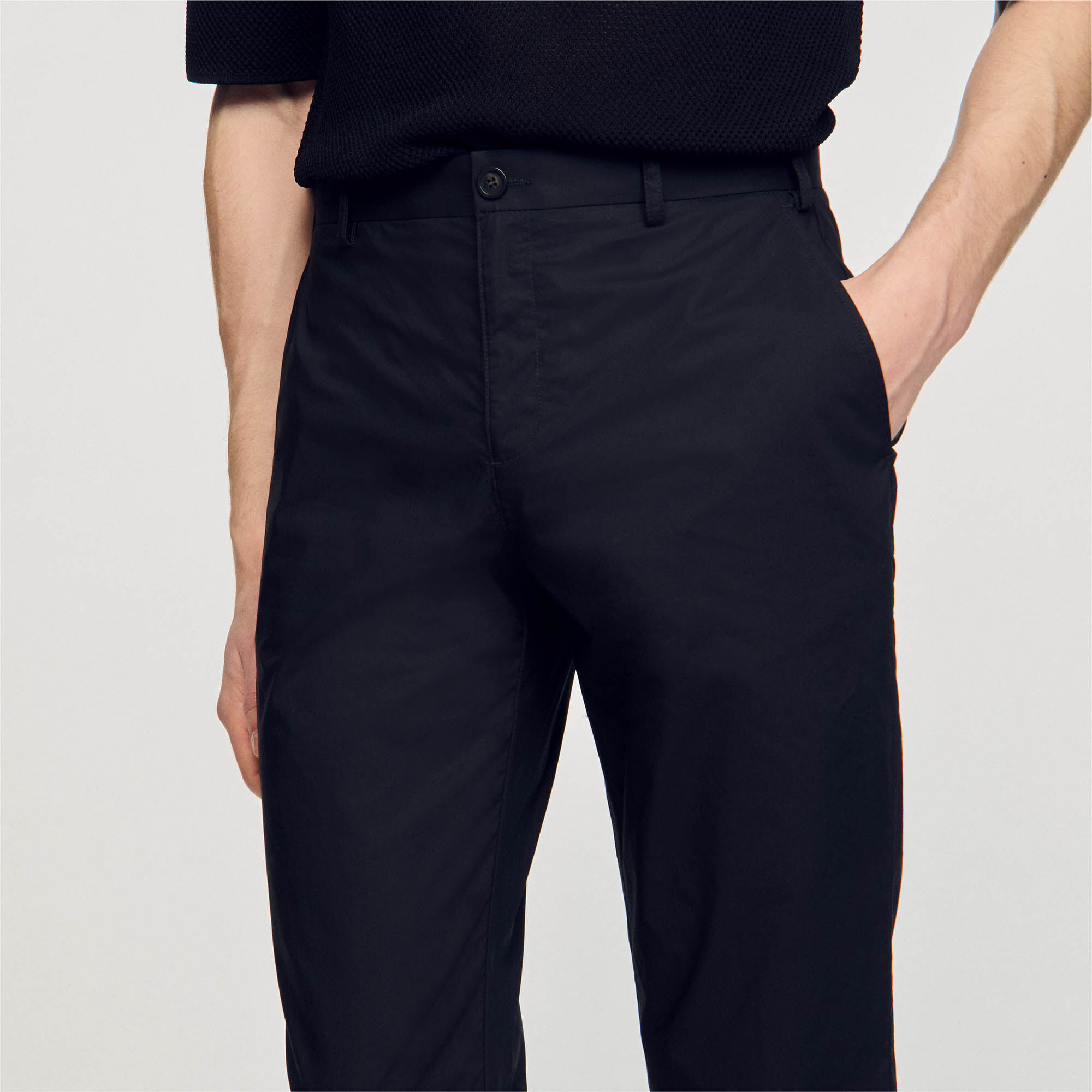 Cotton carrot-cut trousers