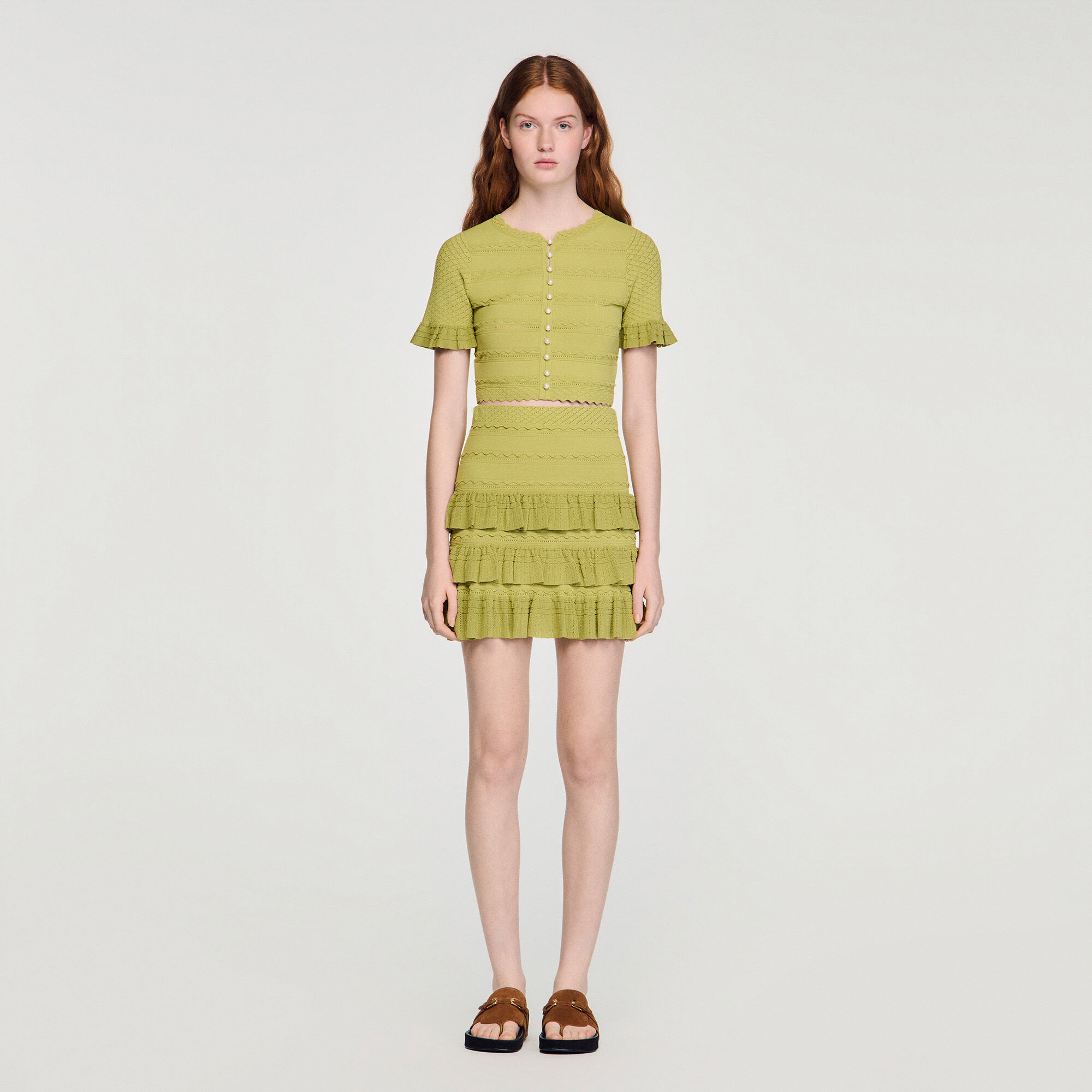 Mini ruffled skirt