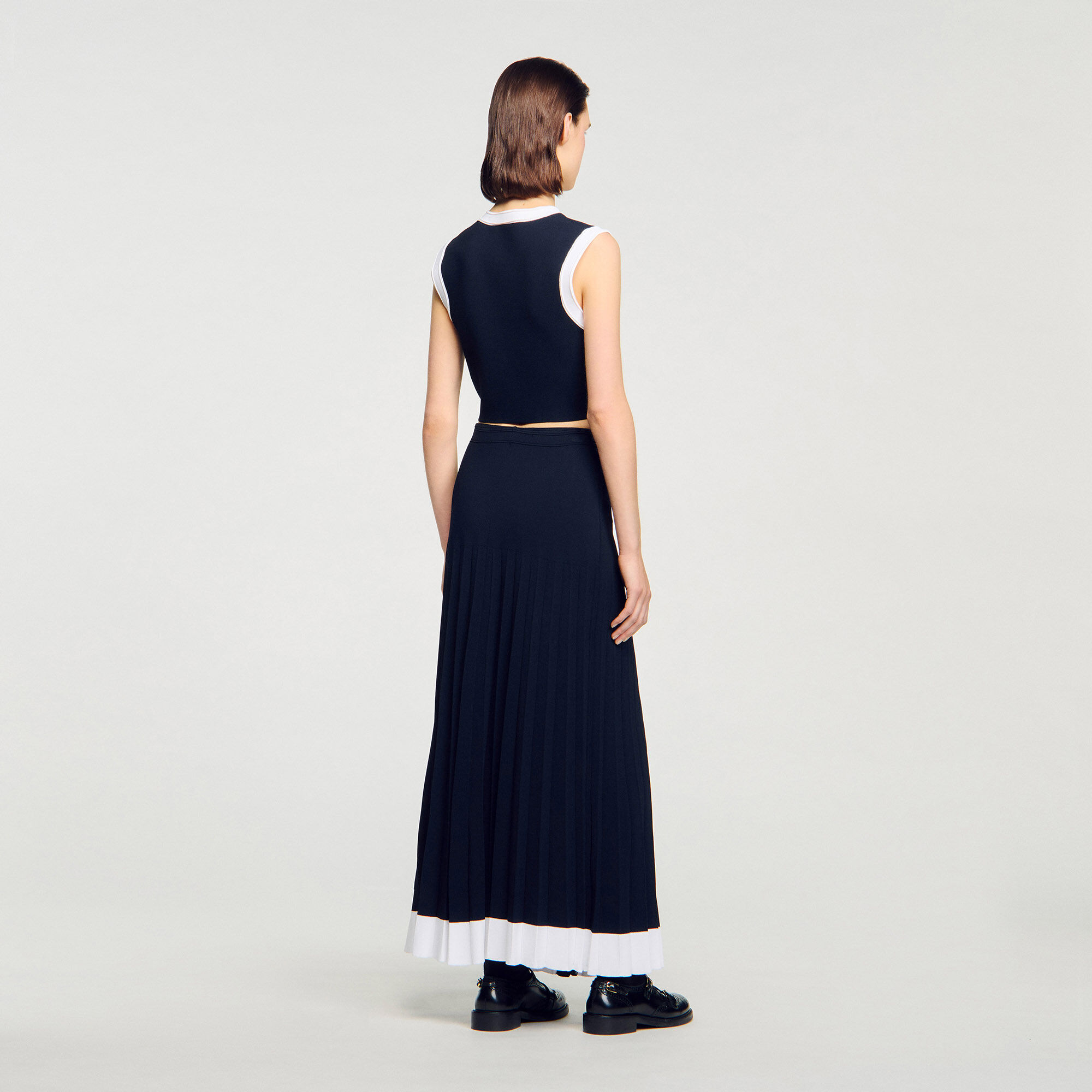 Maxi two-tone knit skirt