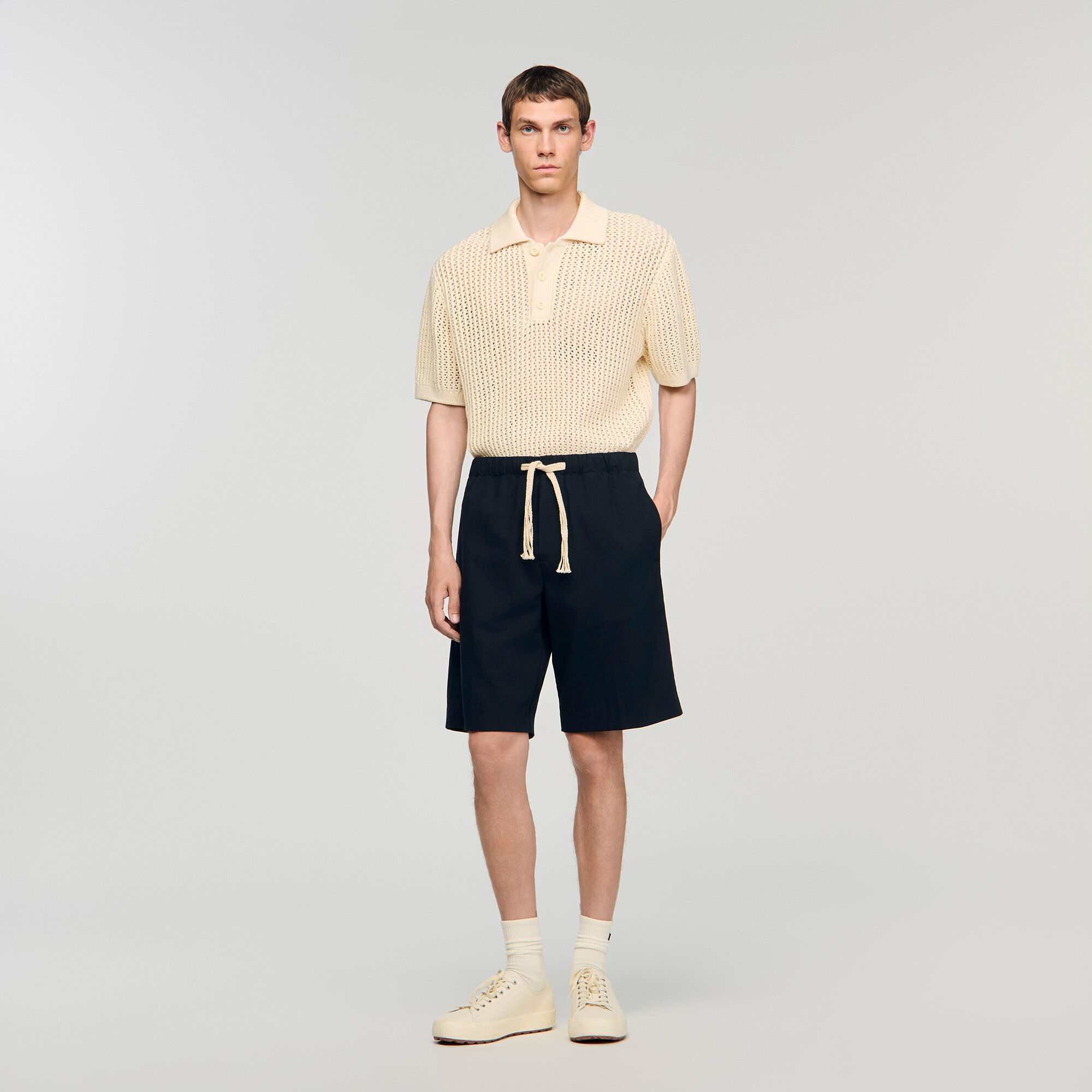 Elasticated waist cotton shorts
