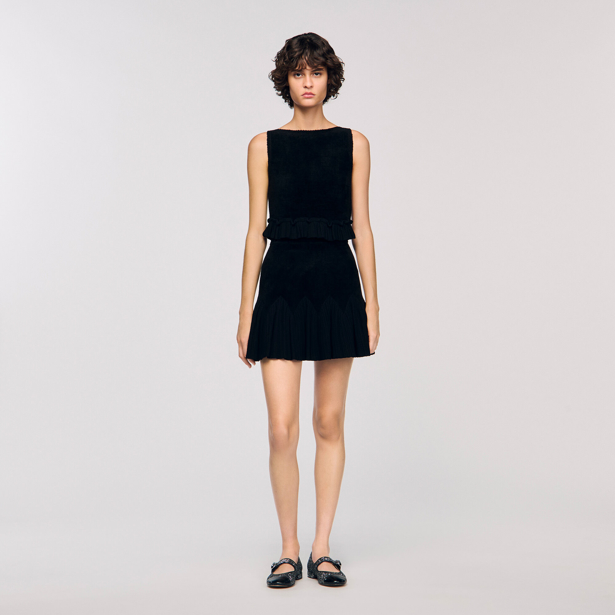 Mini two-tone skirt