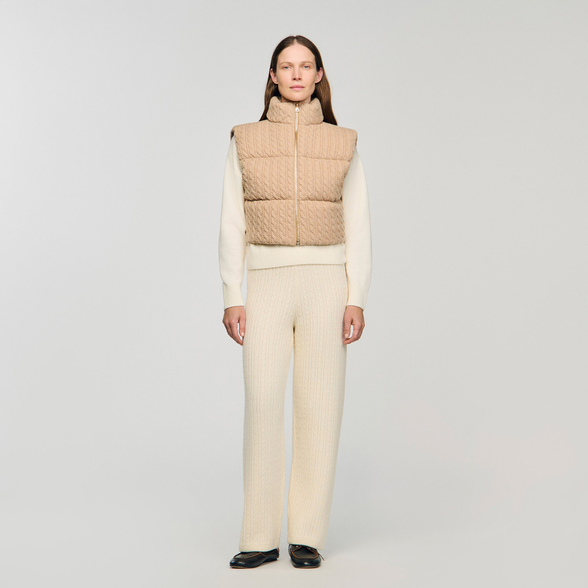 Cropped sleeveless padded vest
