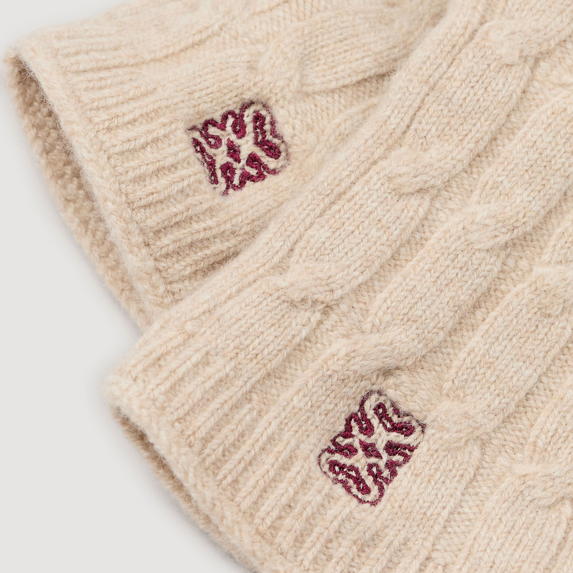 Cable knit gloves