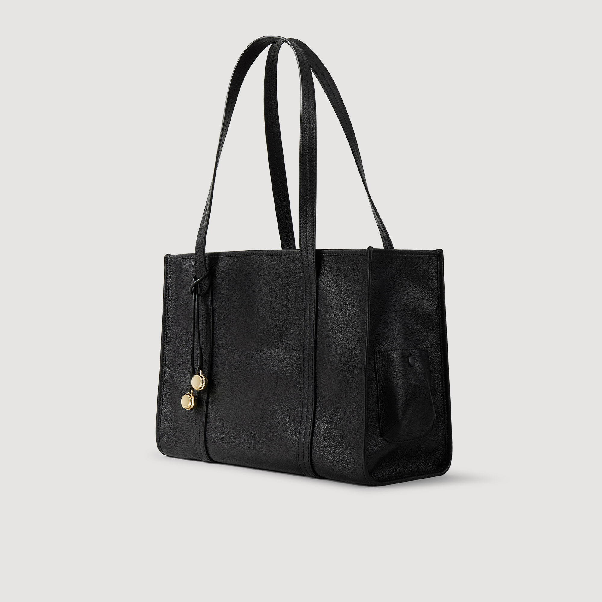 Soft leather tote bag