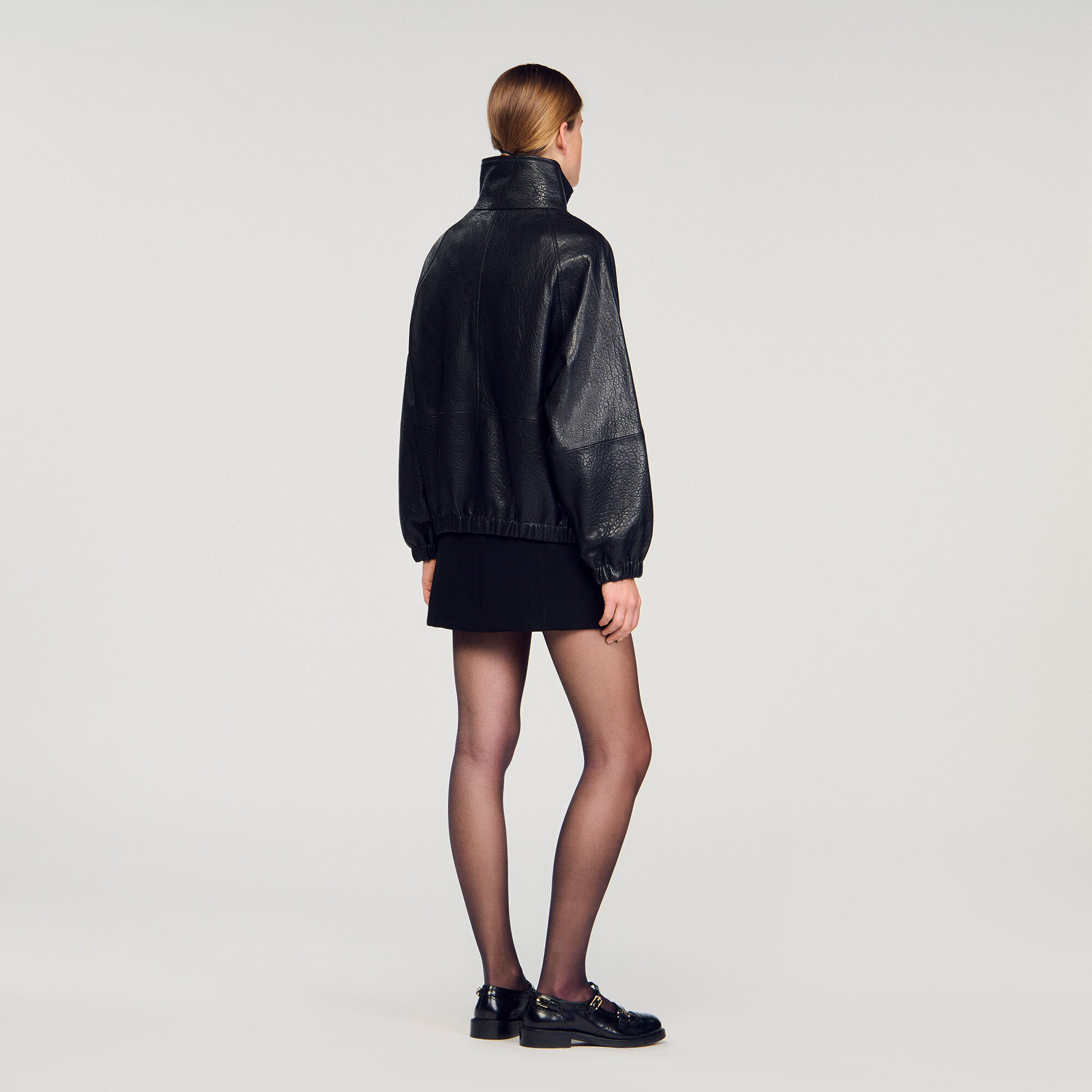 Oversized leather jacket