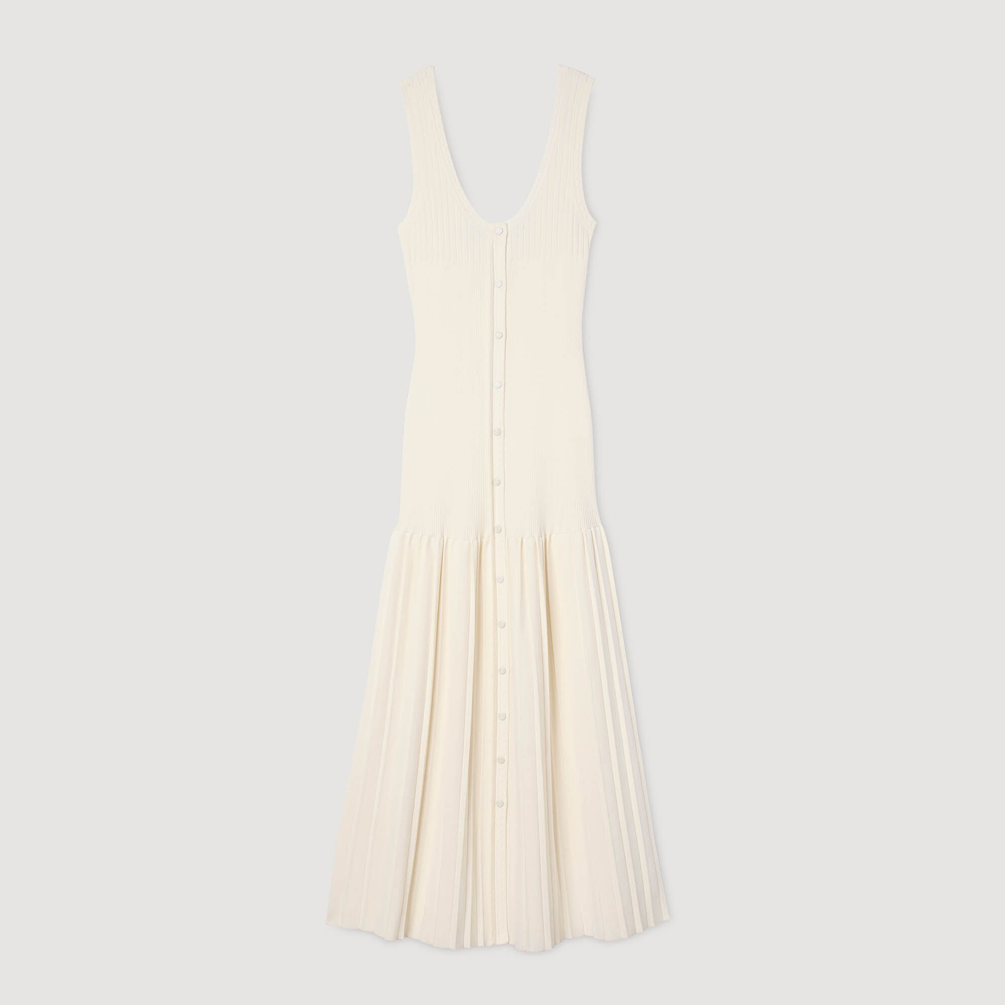 V-neck knit maxi dress