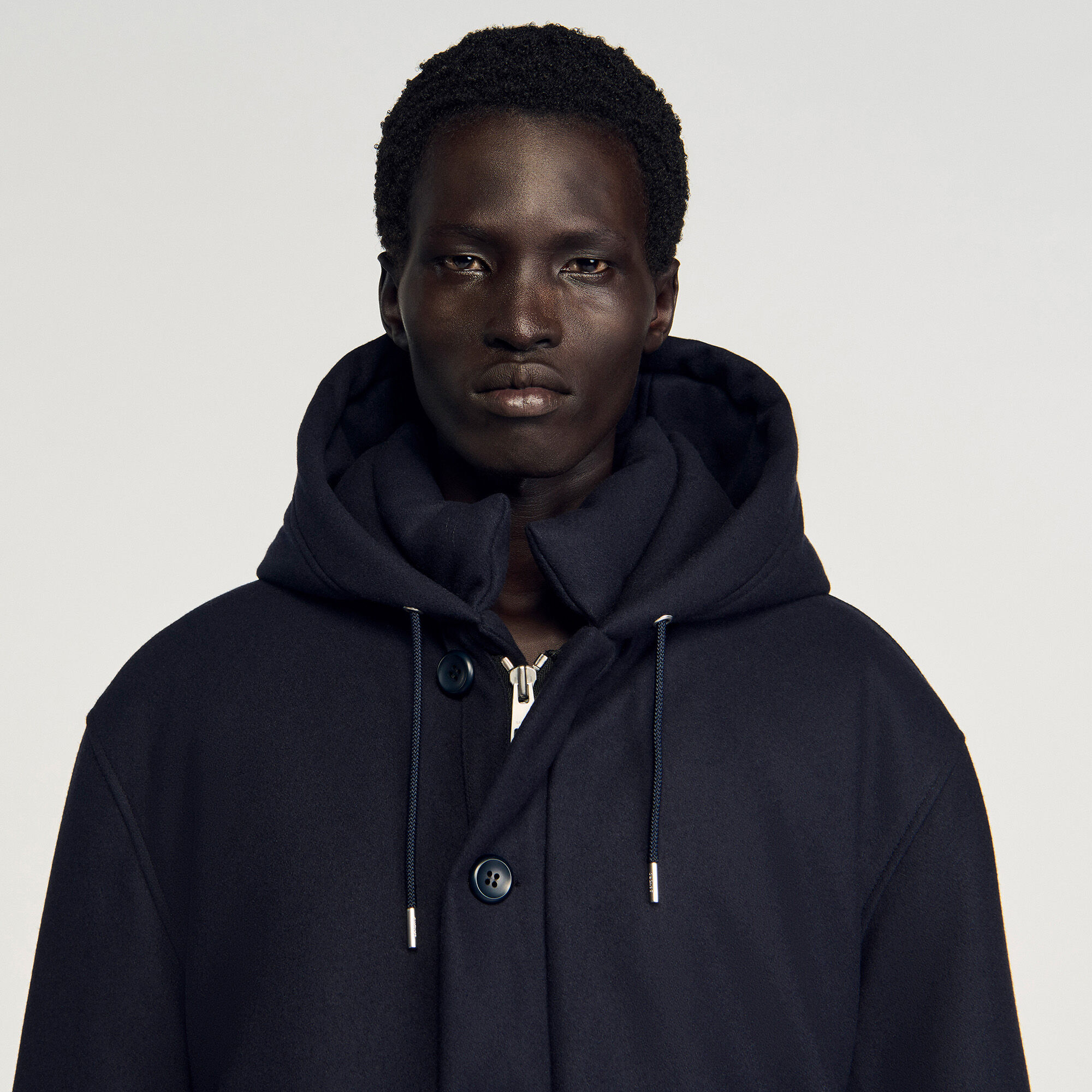 Hooded wool parka