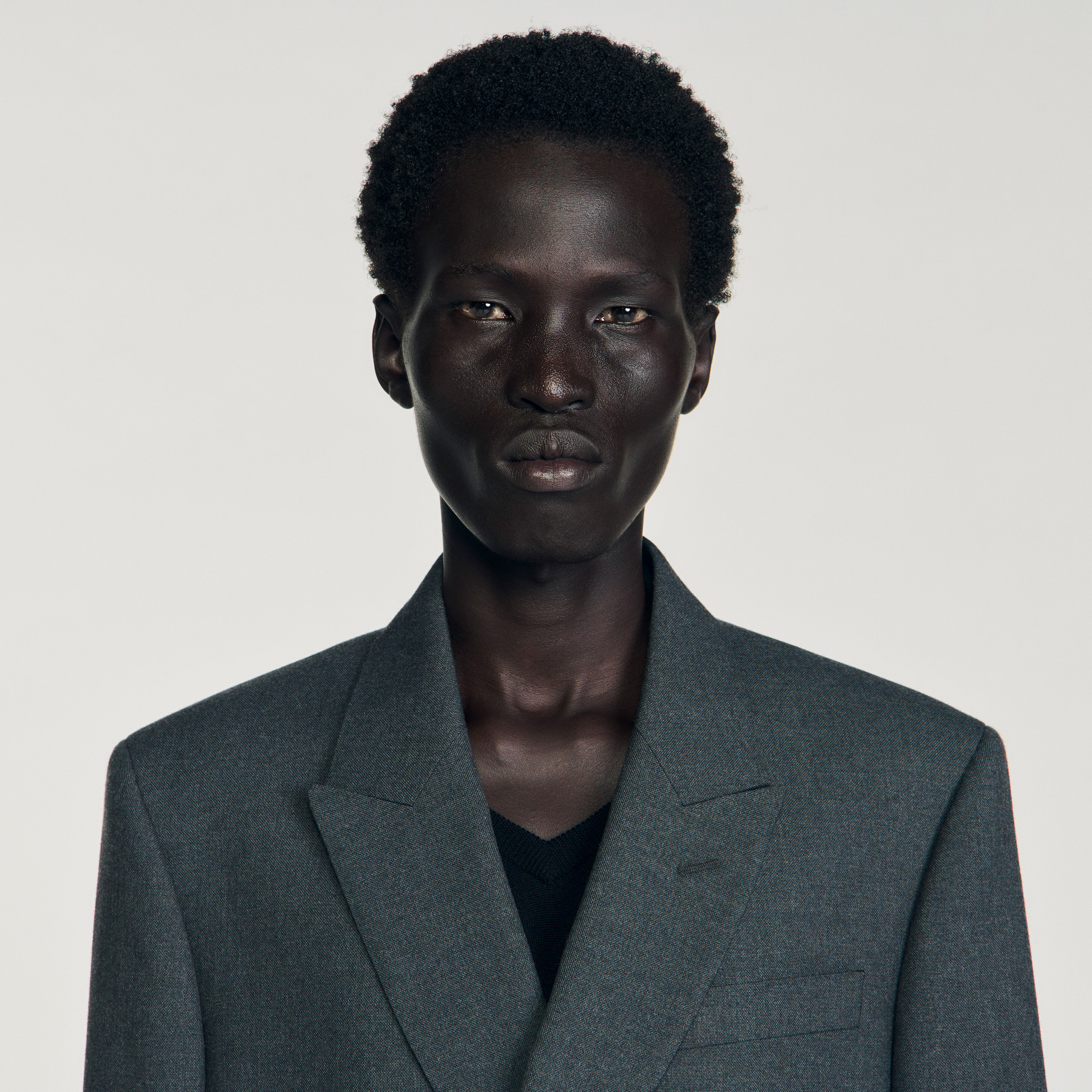 Double-breasted classic suit jacket