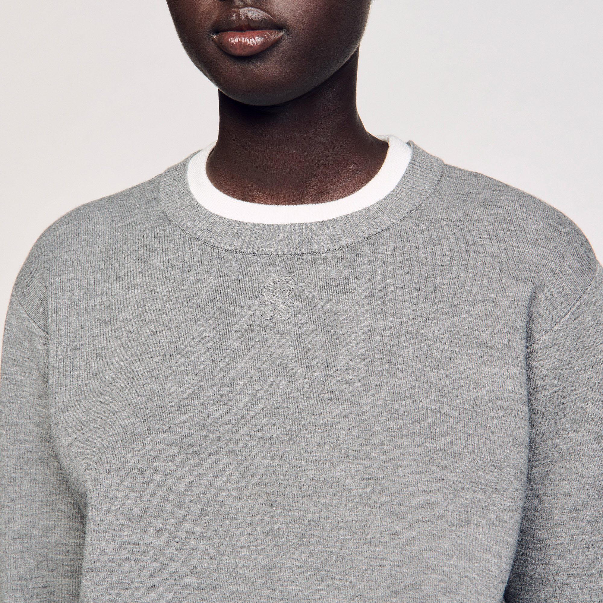 Contrast collar sweater