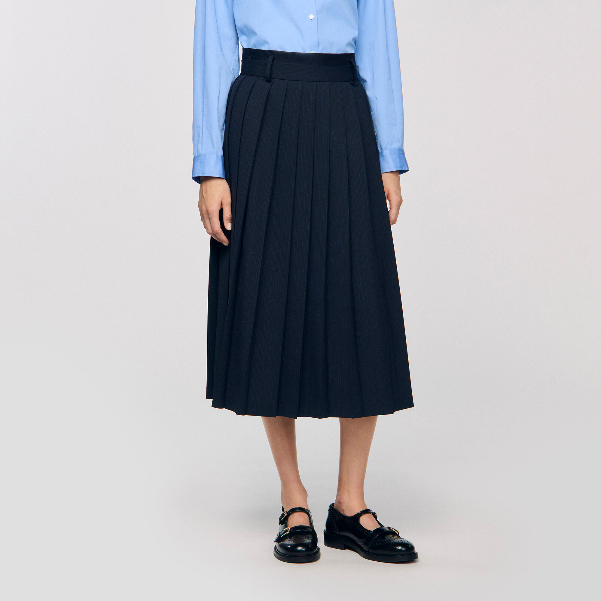 Midi pleated skirt