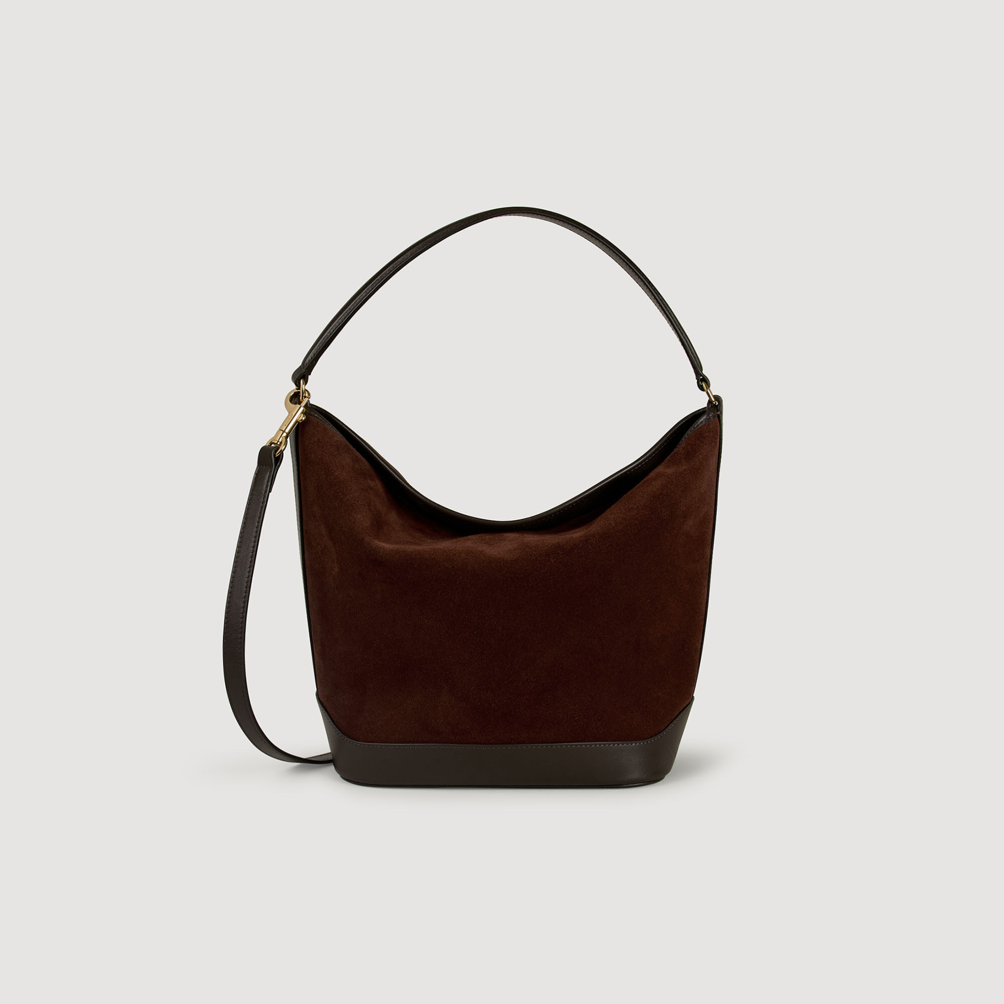 Tangoso suede and leather bucket bag
