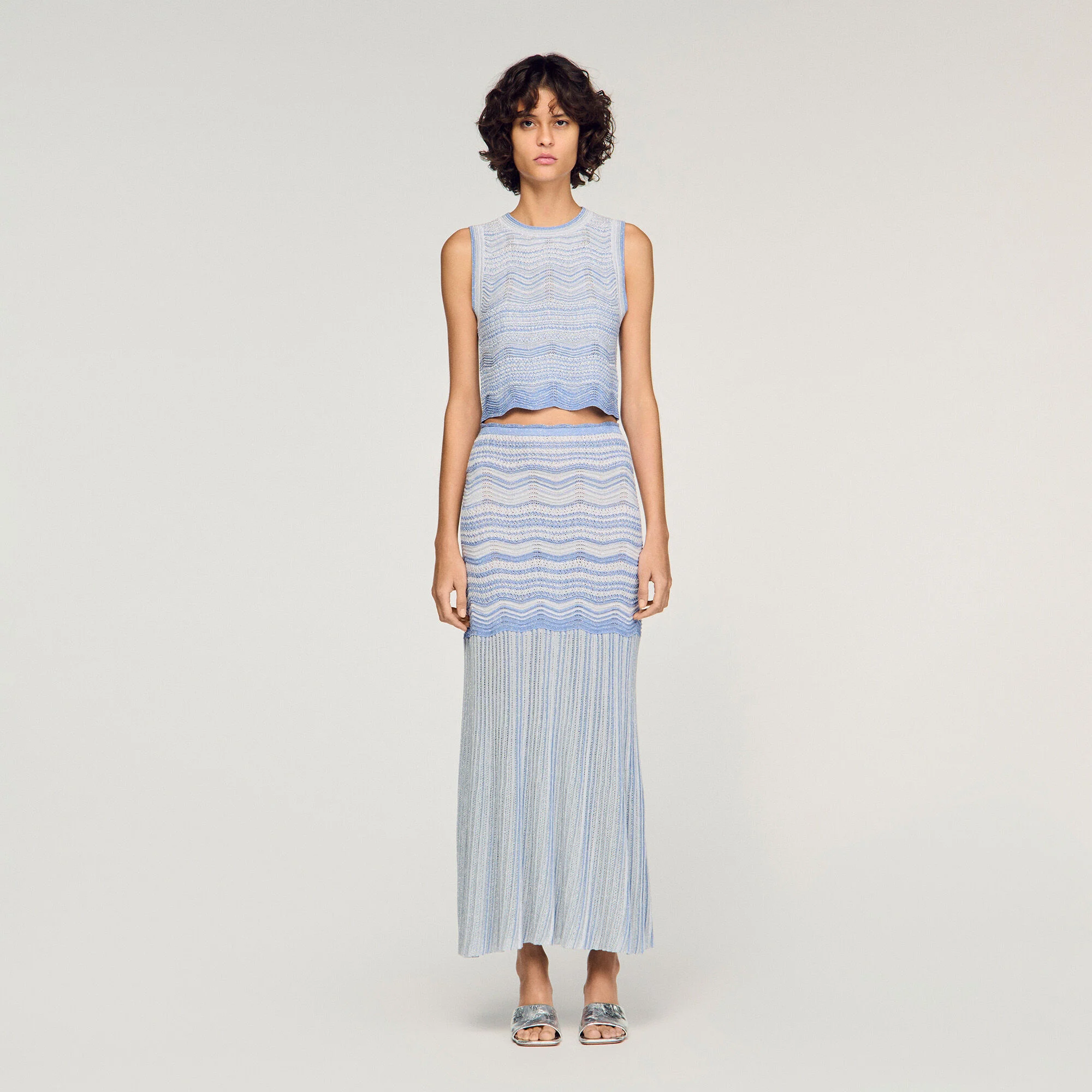 Maxi decorative knit skirt