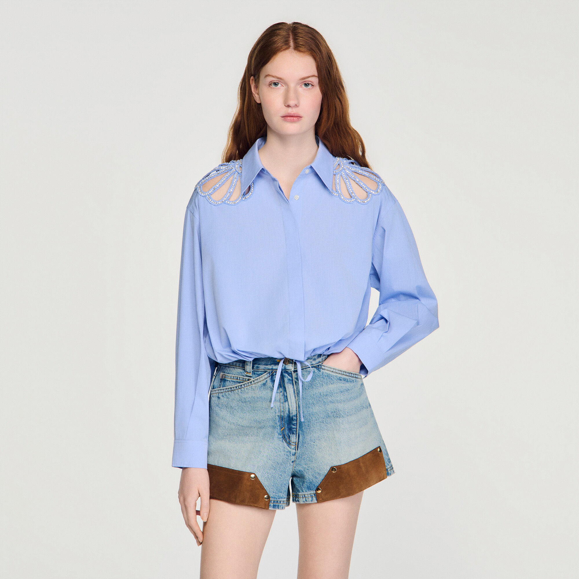 Embroidered cotton shirt