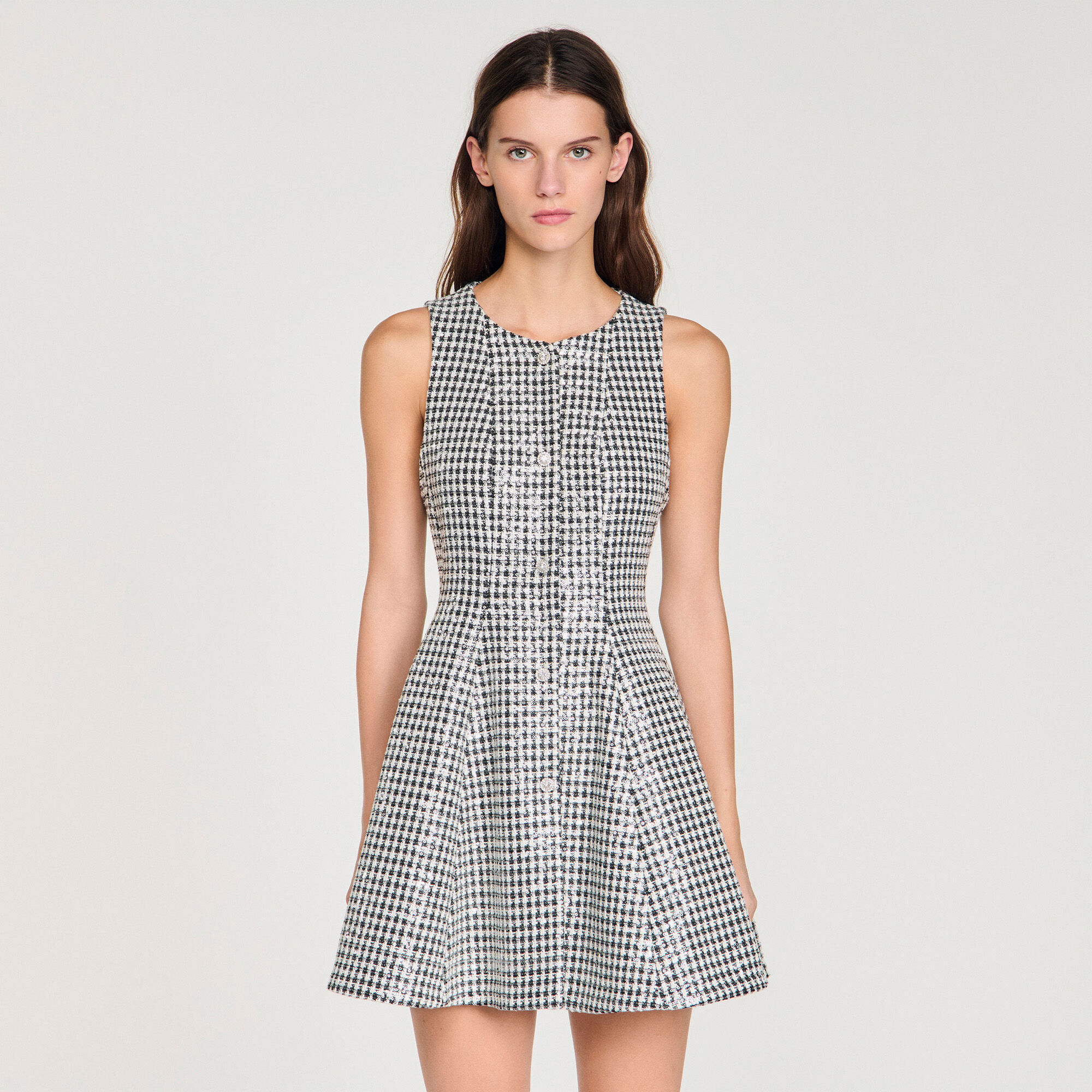 Tweed and sequin mini dress