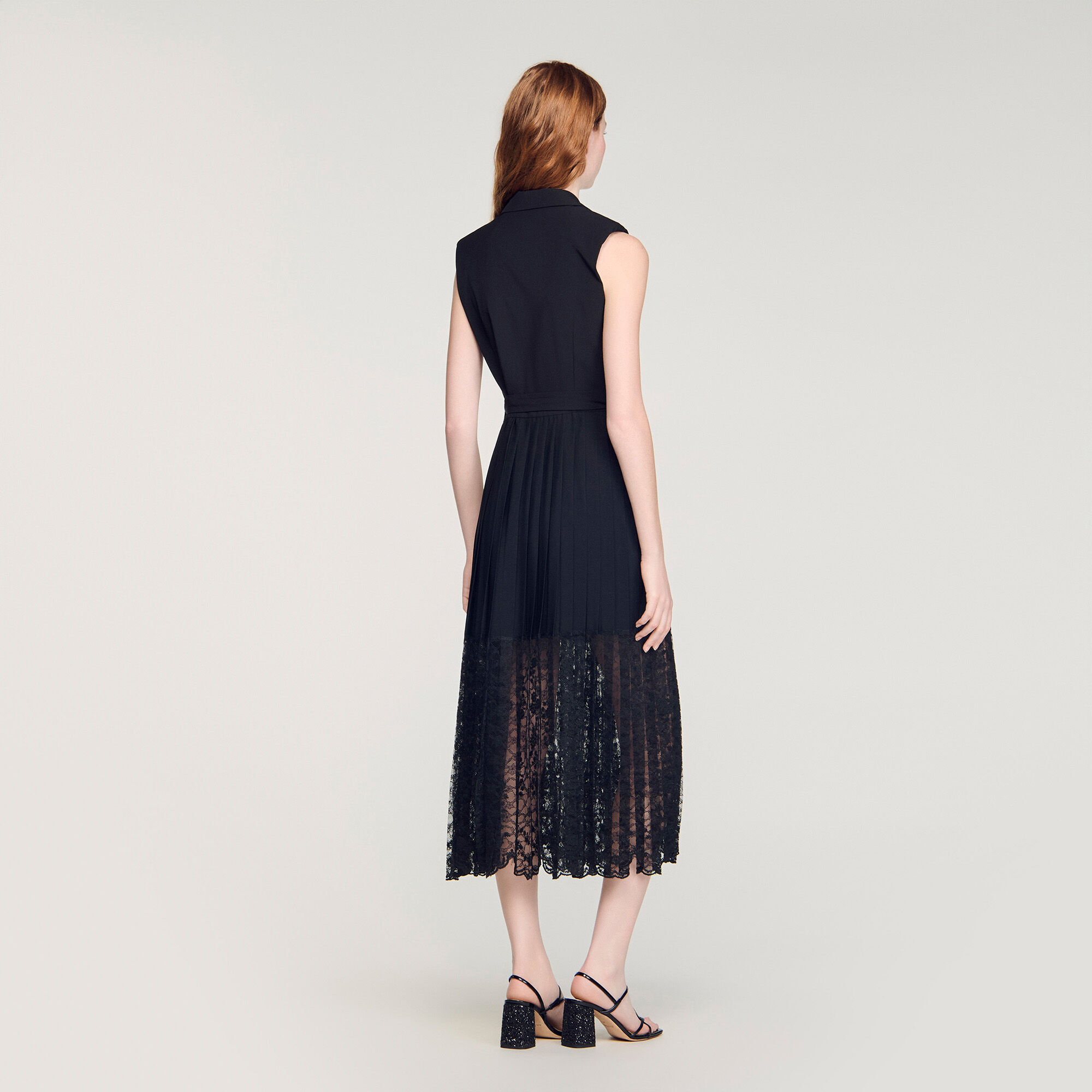 Lace collar midi dress