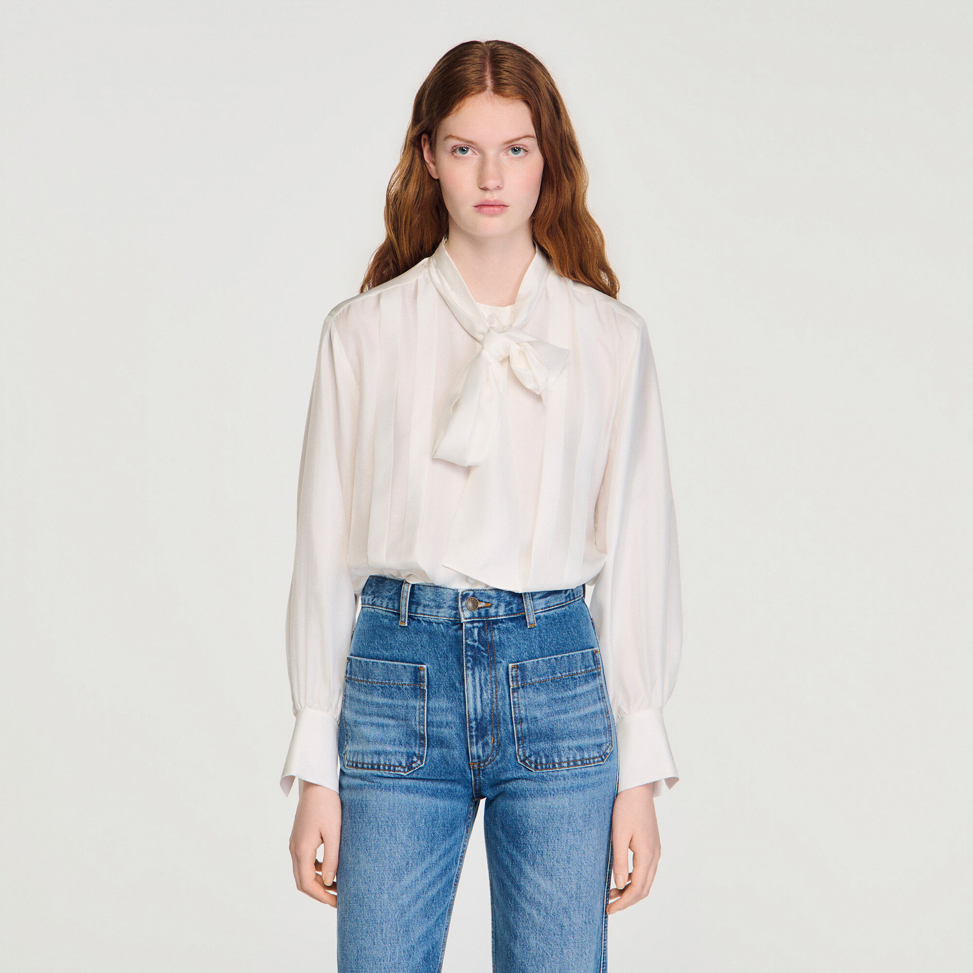 Silk lavallière shirt