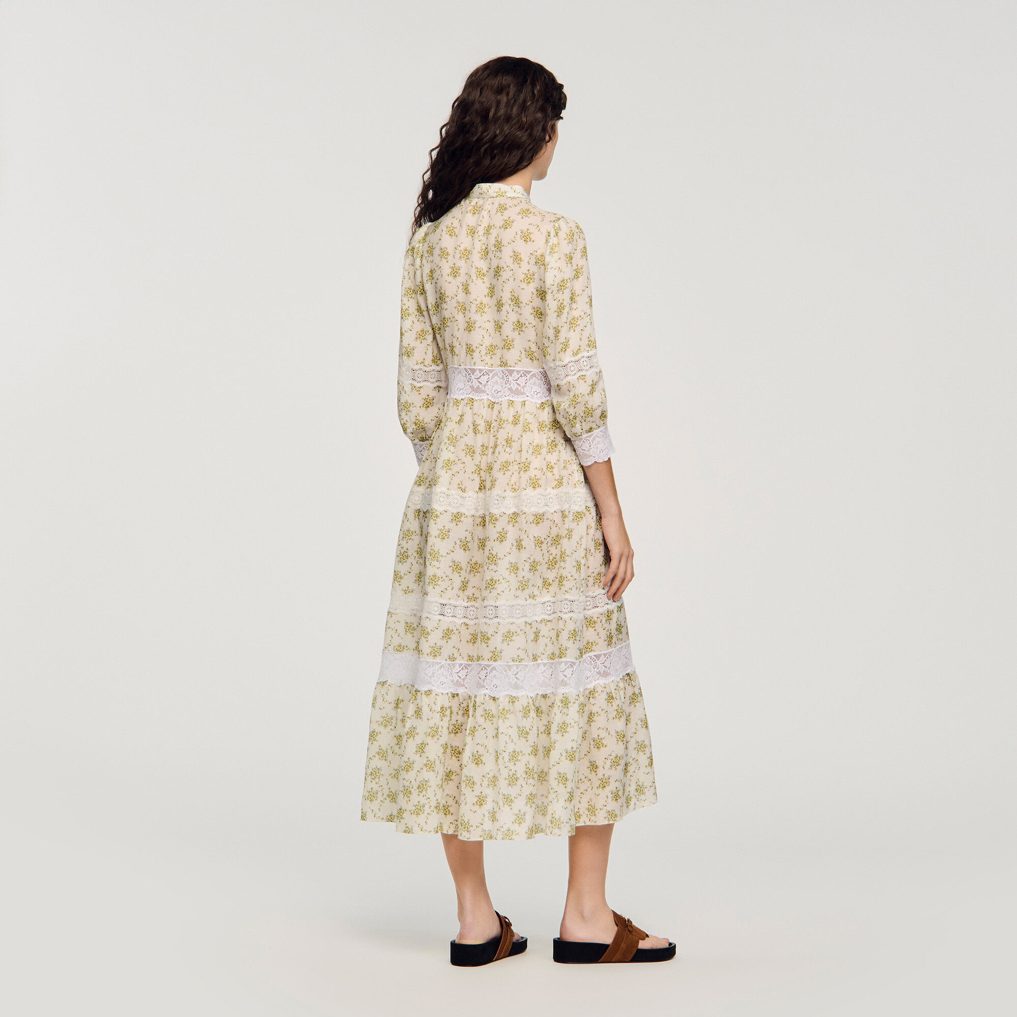Floral lace midi dress