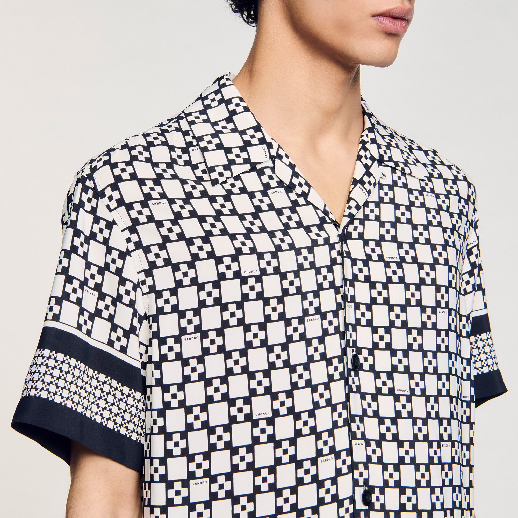 Square Cross motif flowing shirt