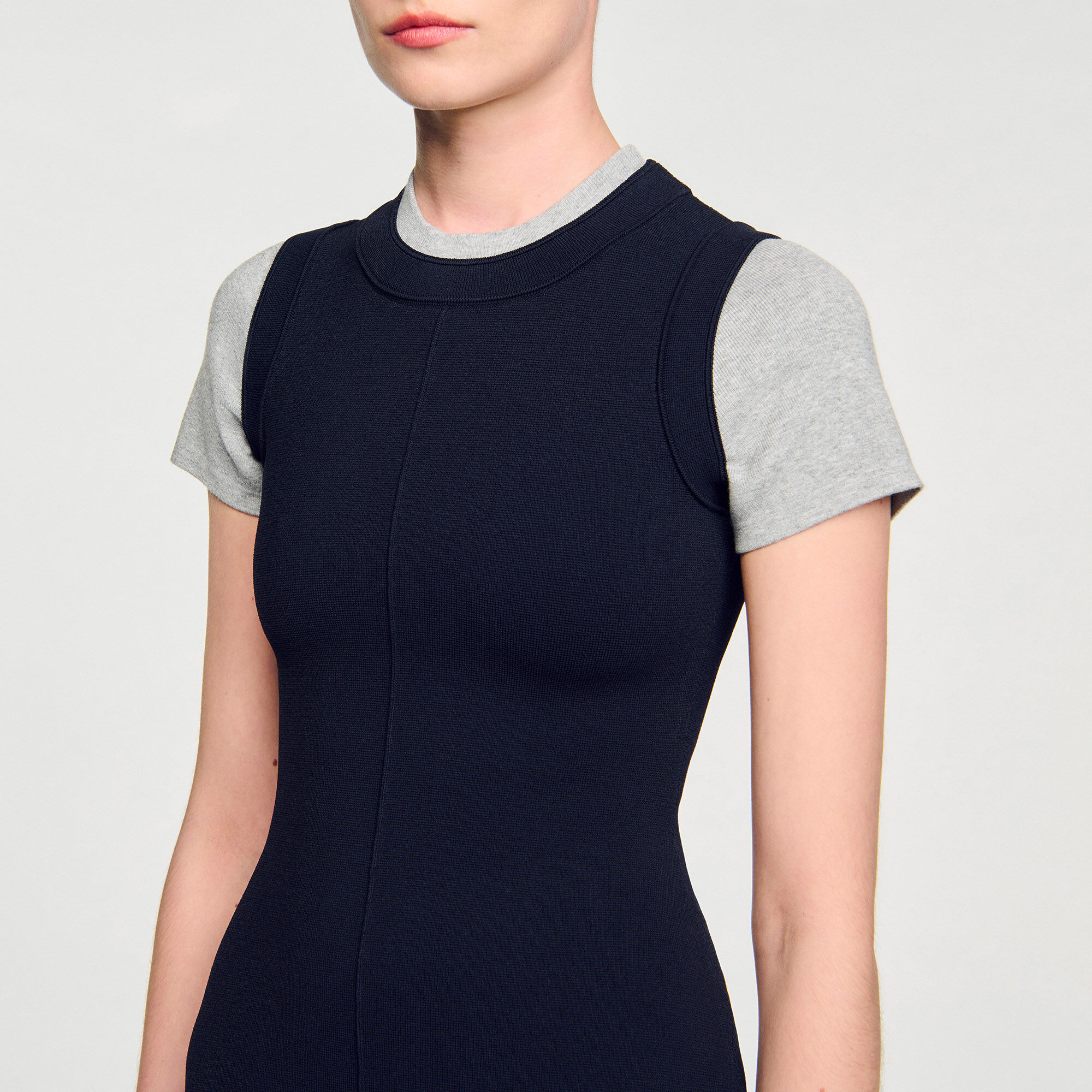 2-in-1 mini knit dress